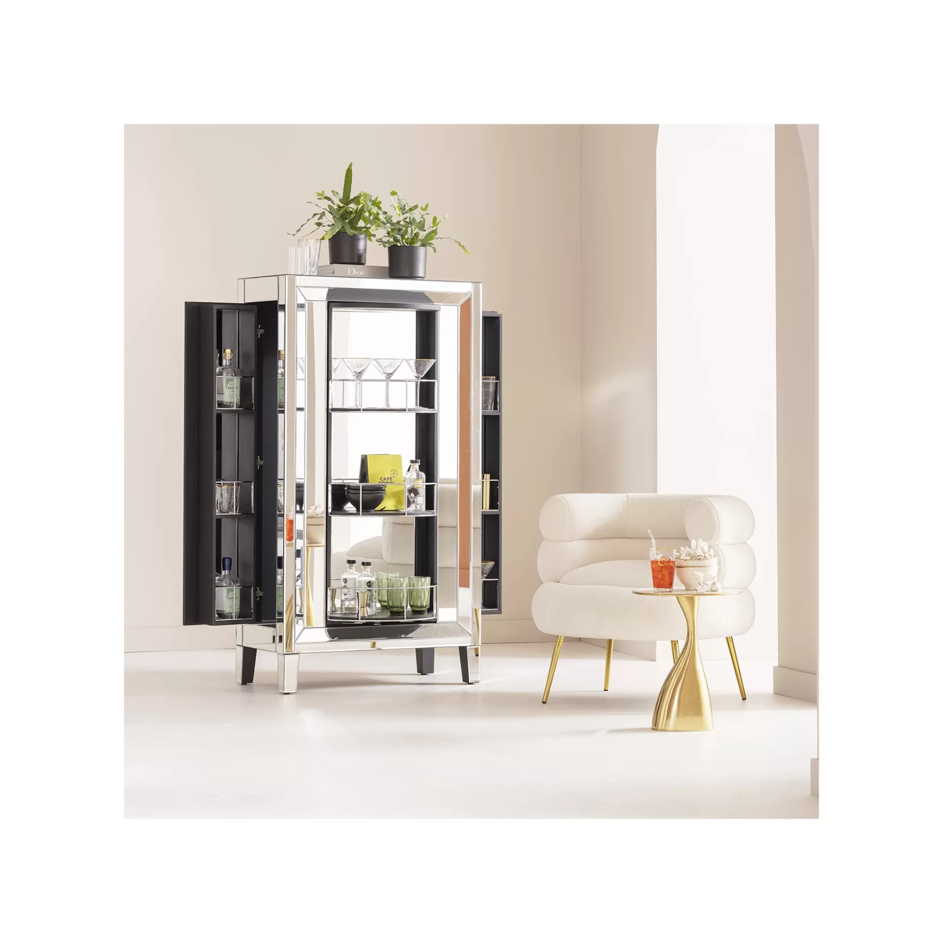 Armoire Bar Luxury High Class Argent ^KARE Design Hot