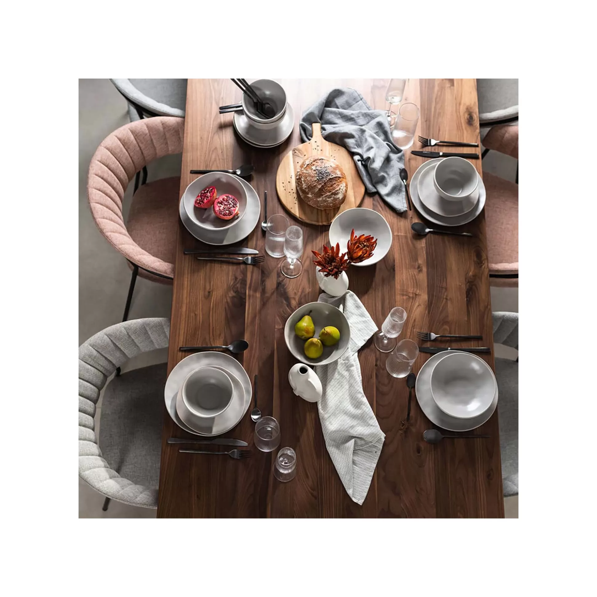 Assiettes Organic Grises 26cm Set De 4 ^KARE Design Store