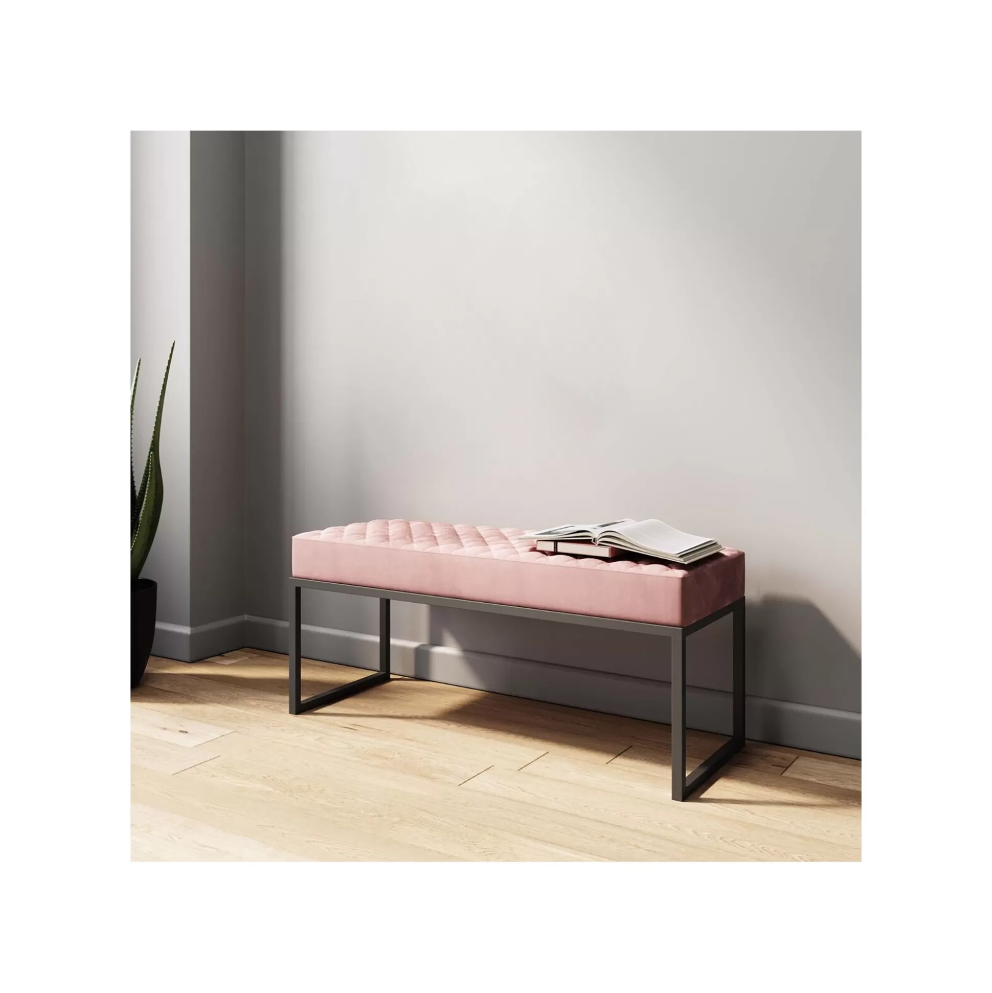 Banc Smart 90x40cm Noir Et Rose ^KARE Design Online