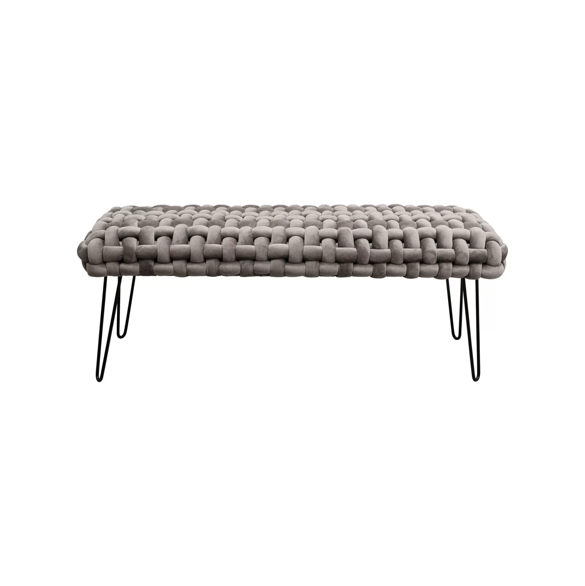 Banc Weave Velours Gris ^KARE Design Cheap