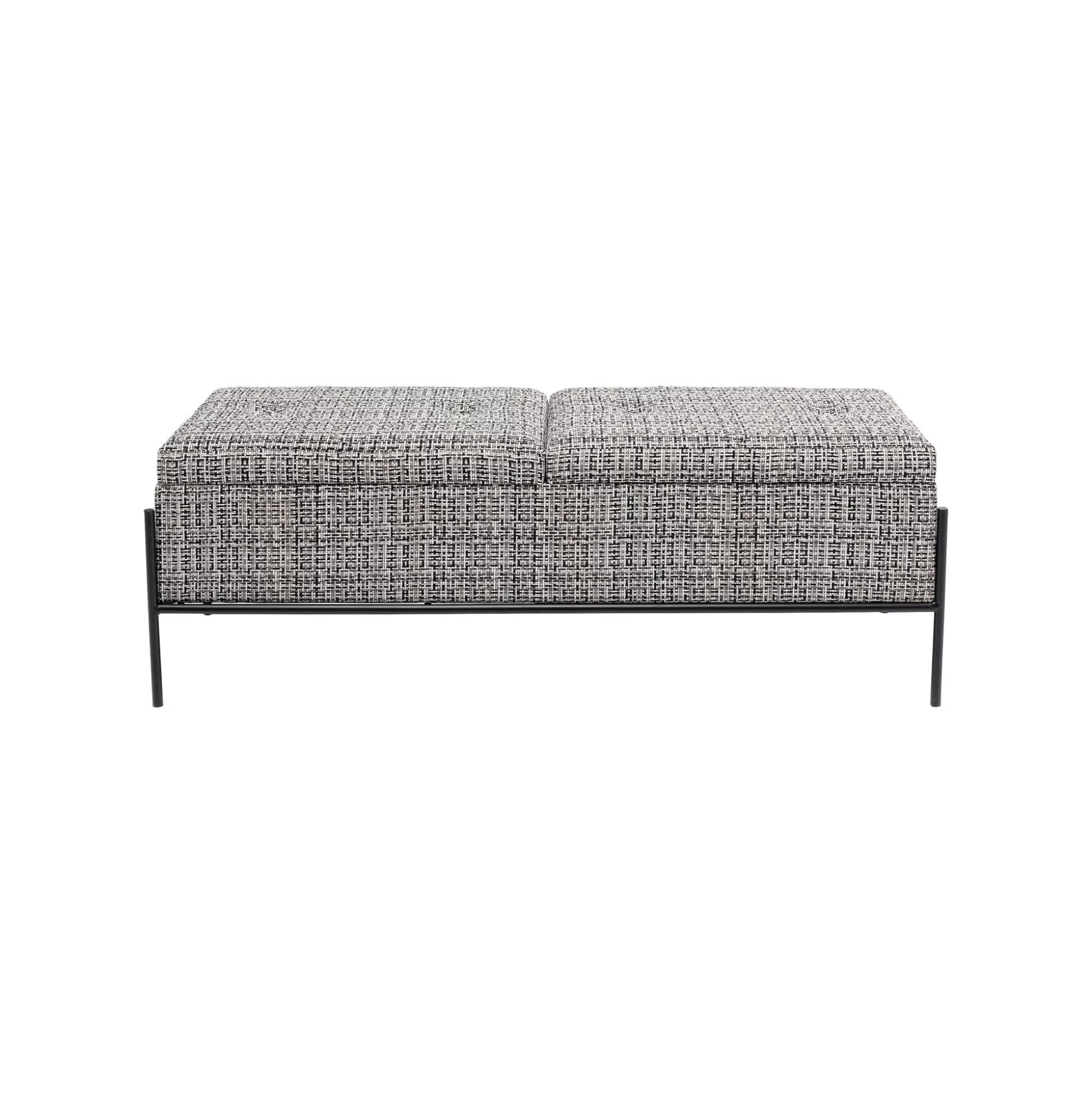 Banc-coffre Iceland 120x40cm Blanc Et Noir ^KARE Design Outlet