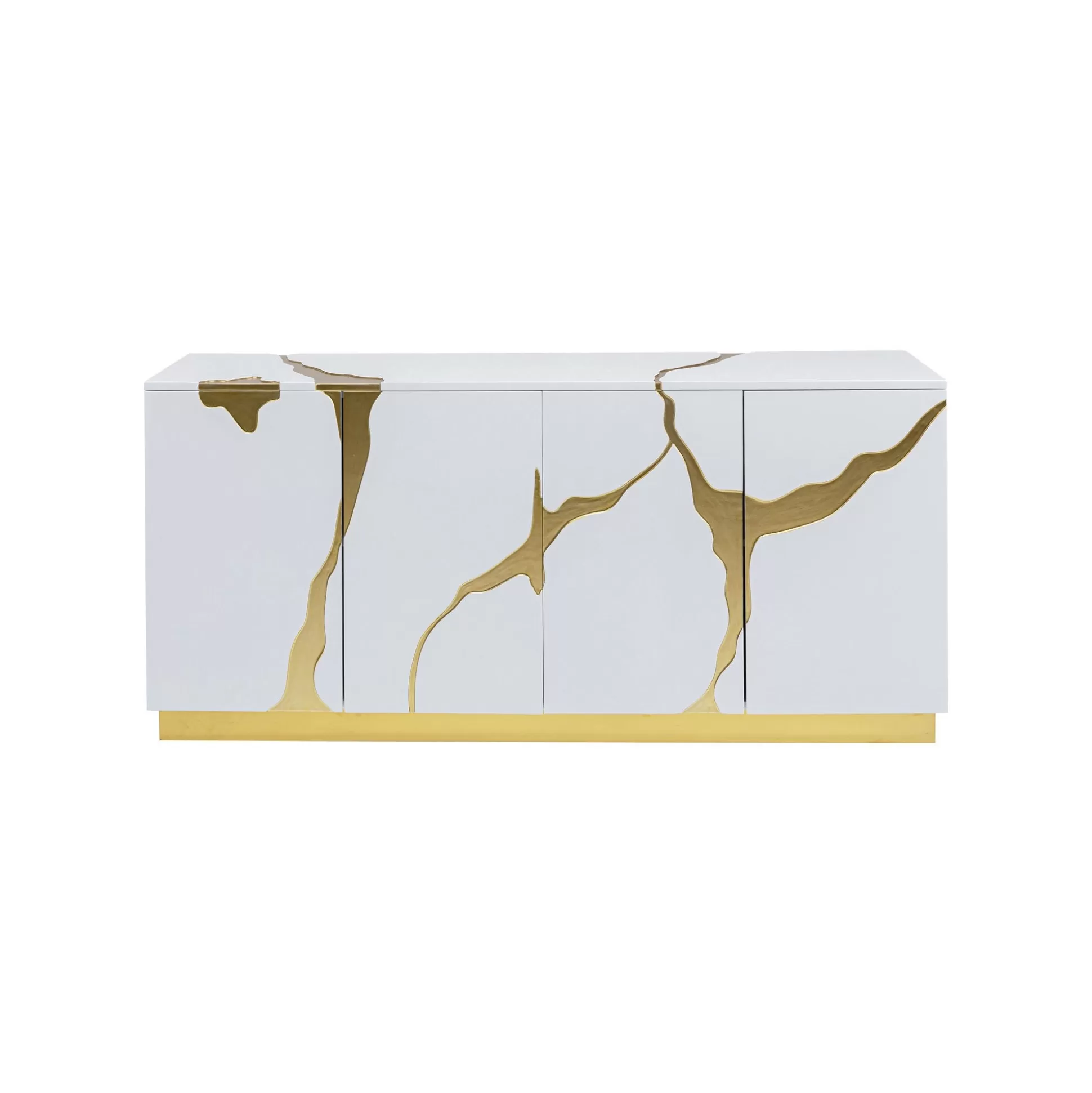 Buffet Cracked Blanc Et Doré ^KARE Design Online