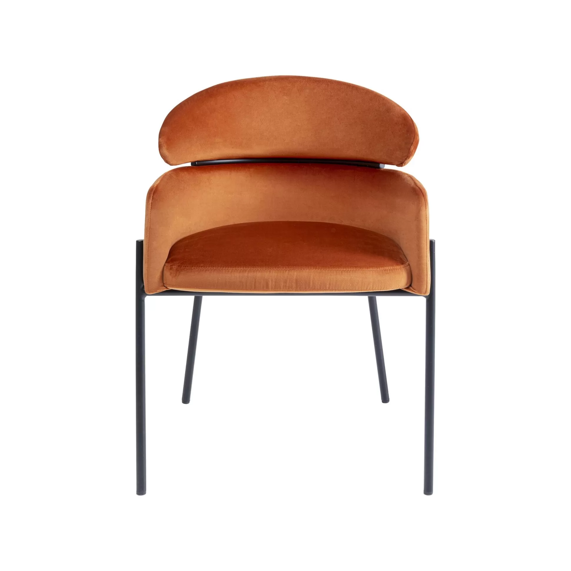 Chaise Avec Accoudoirs Alexia Velours Orange ^KARE Design Shop