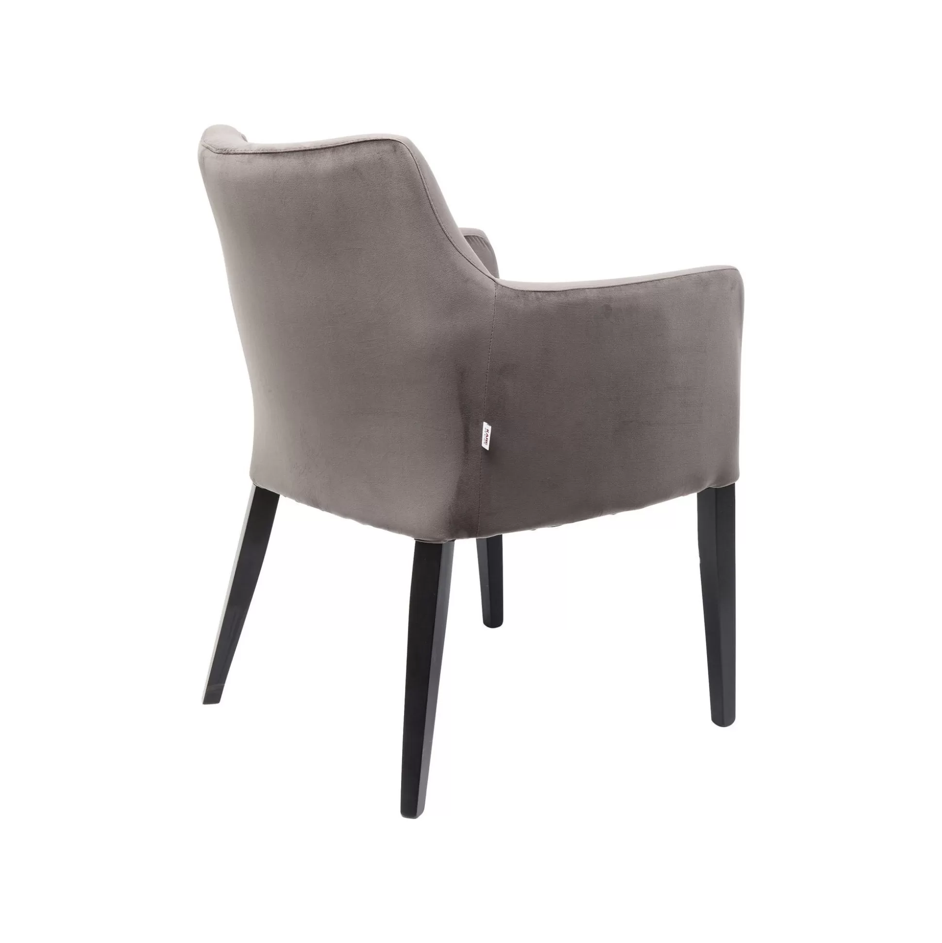 Chaise Avec Accoudoirs Mode Pieds Noirs Velours Gris ^KARE Design Flash Sale