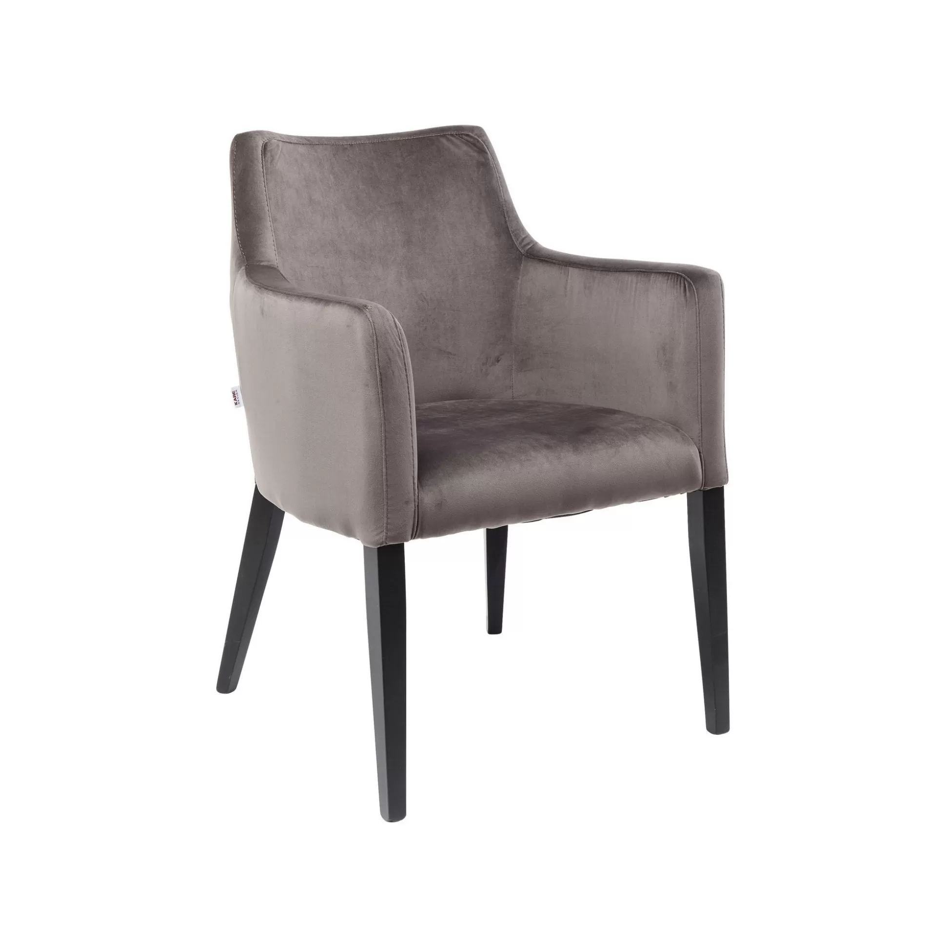 Chaise Avec Accoudoirs Mode Pieds Noirs Velours Gris ^KARE Design Flash Sale