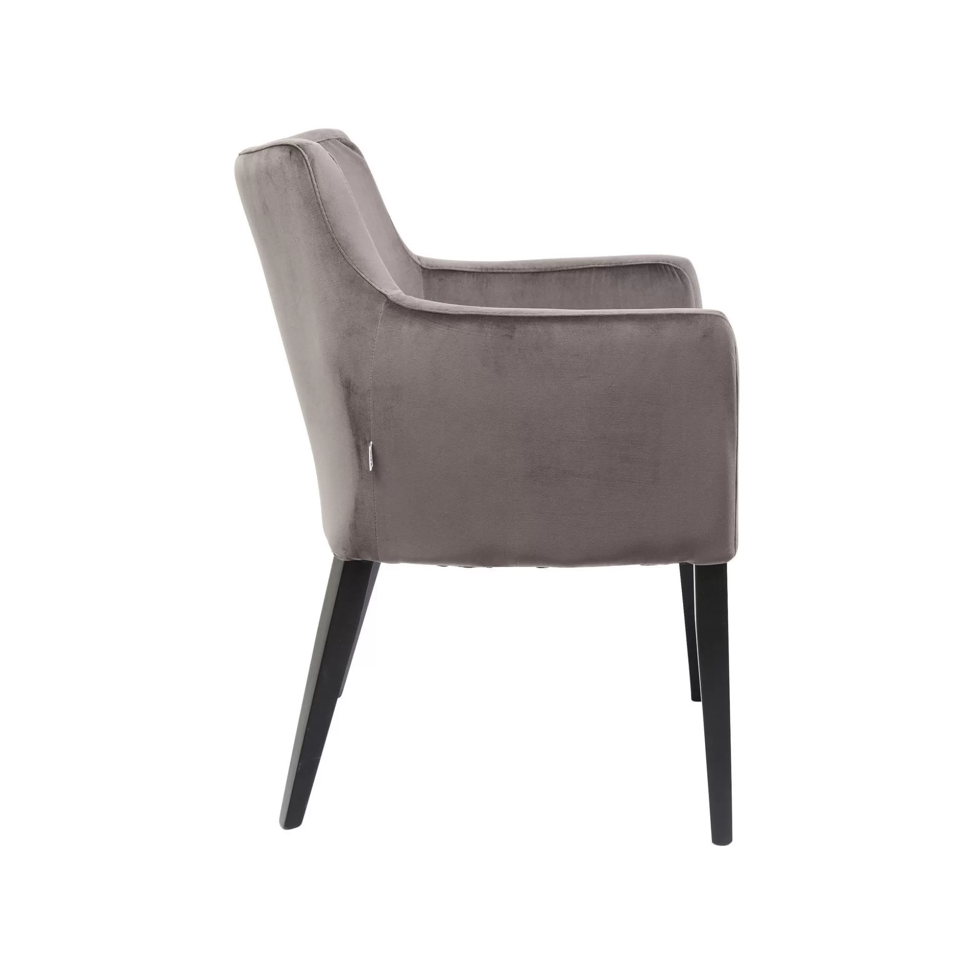 Chaise Avec Accoudoirs Mode Pieds Noirs Velours Gris ^KARE Design Flash Sale