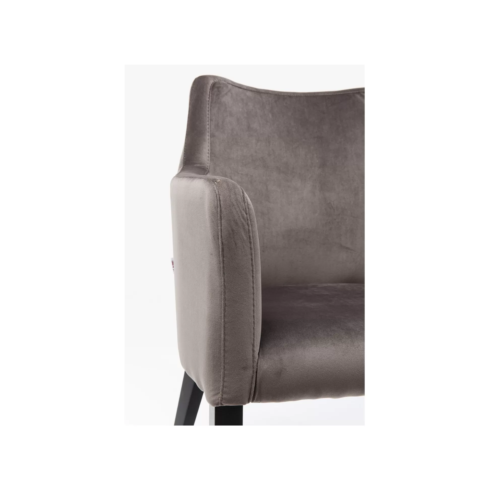 Chaise Avec Accoudoirs Mode Pieds Noirs Velours Gris ^KARE Design Flash Sale