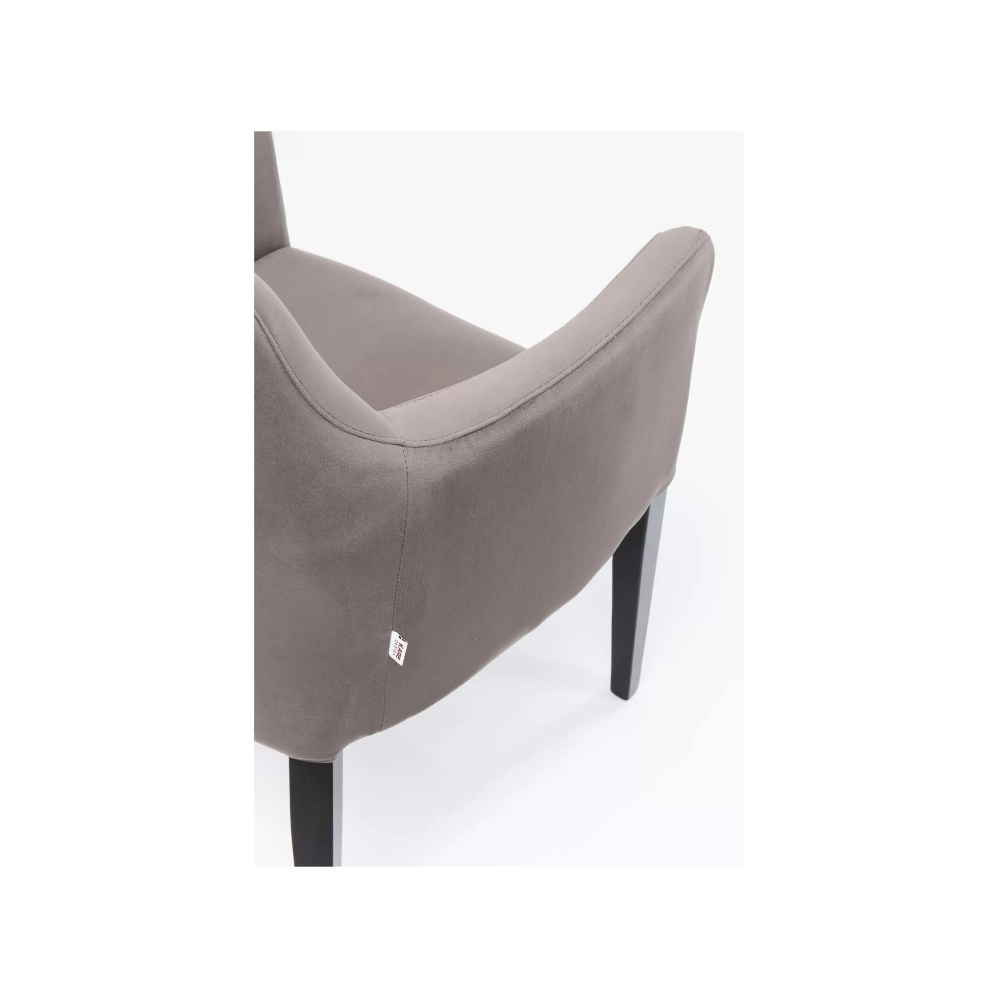 Chaise Avec Accoudoirs Mode Pieds Noirs Velours Gris ^KARE Design Flash Sale