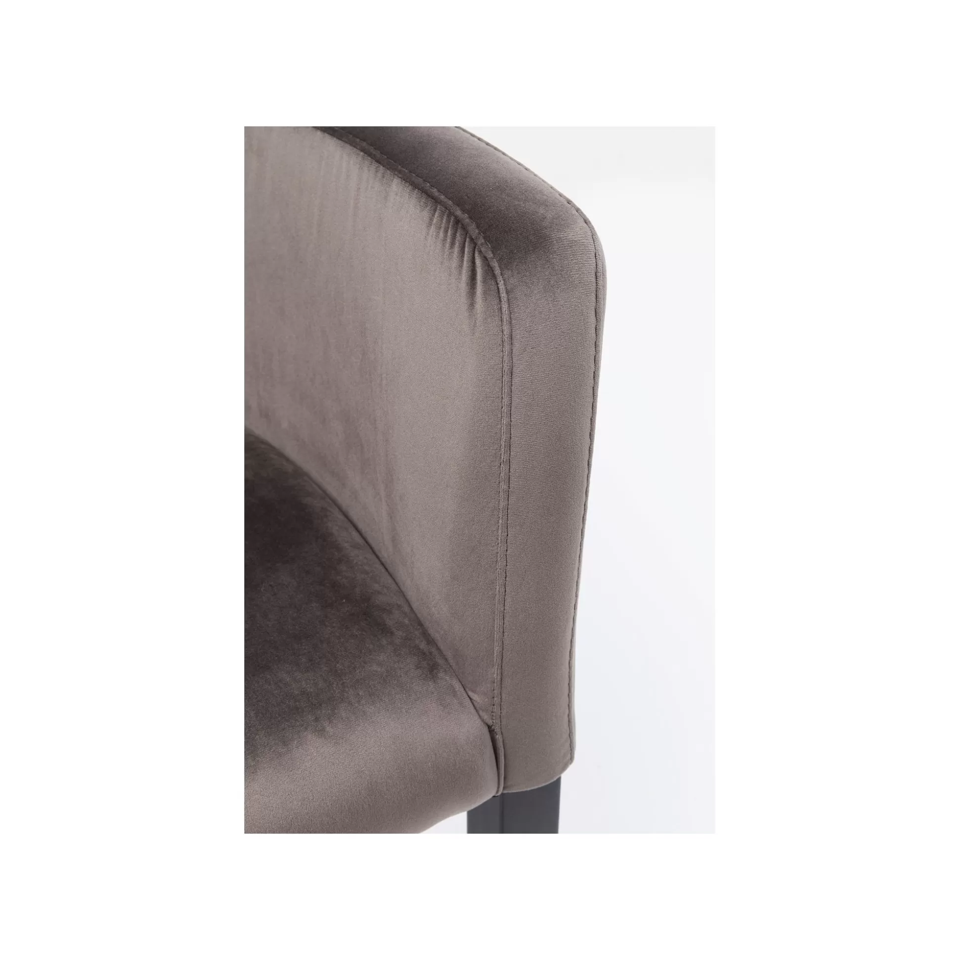 Chaise Avec Accoudoirs Mode Pieds Noirs Velours Gris ^KARE Design Flash Sale