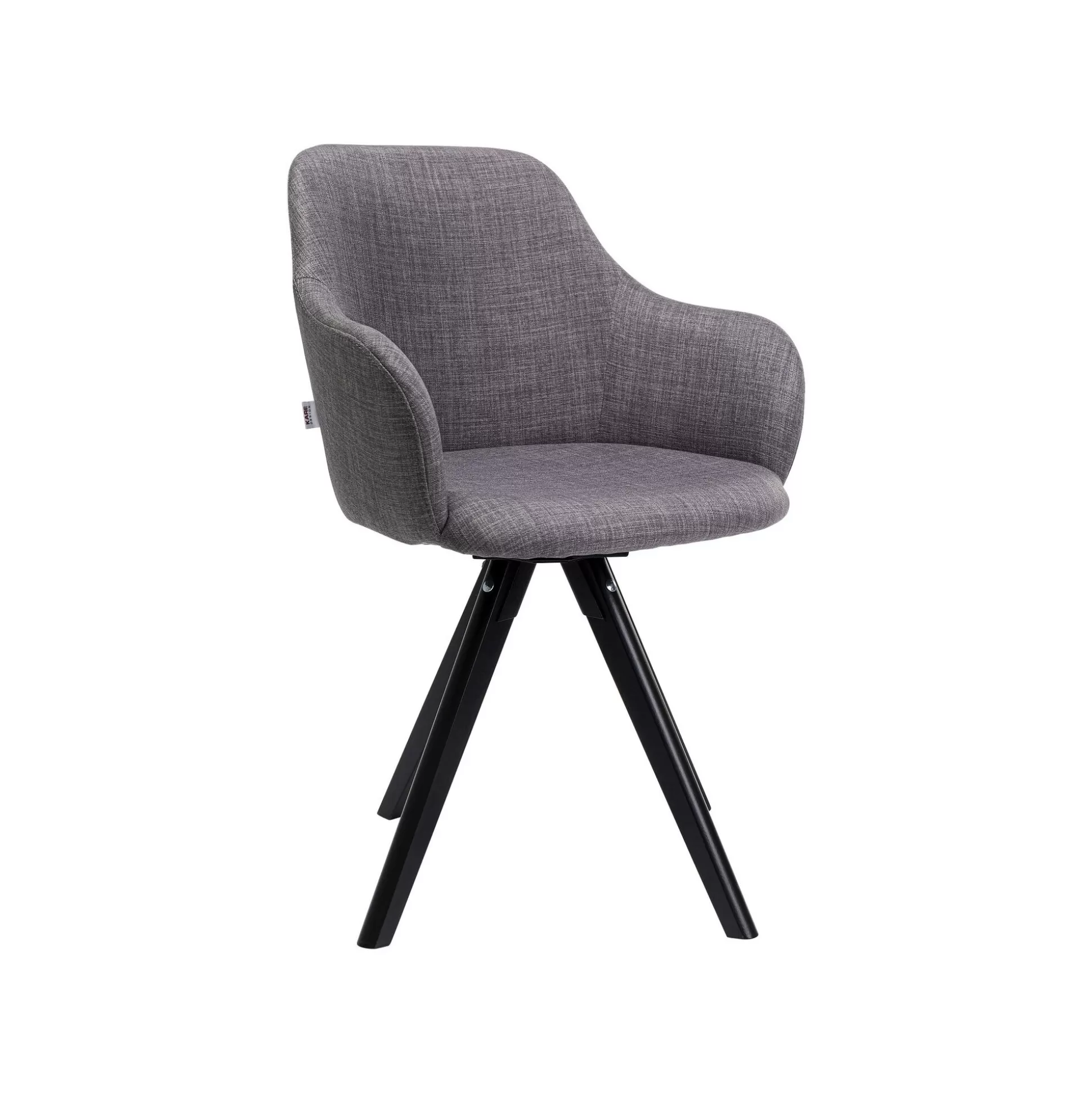 Chaise Avec Accoudoirs Pivotante Lady Grise Pieds Noirs ^KARE Design Online