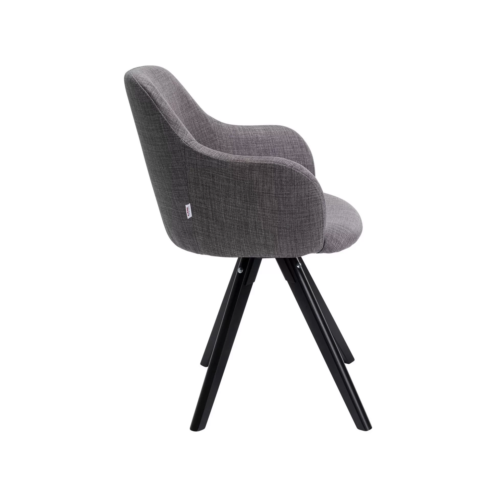 Chaise Avec Accoudoirs Pivotante Lady Grise Pieds Noirs ^KARE Design Online