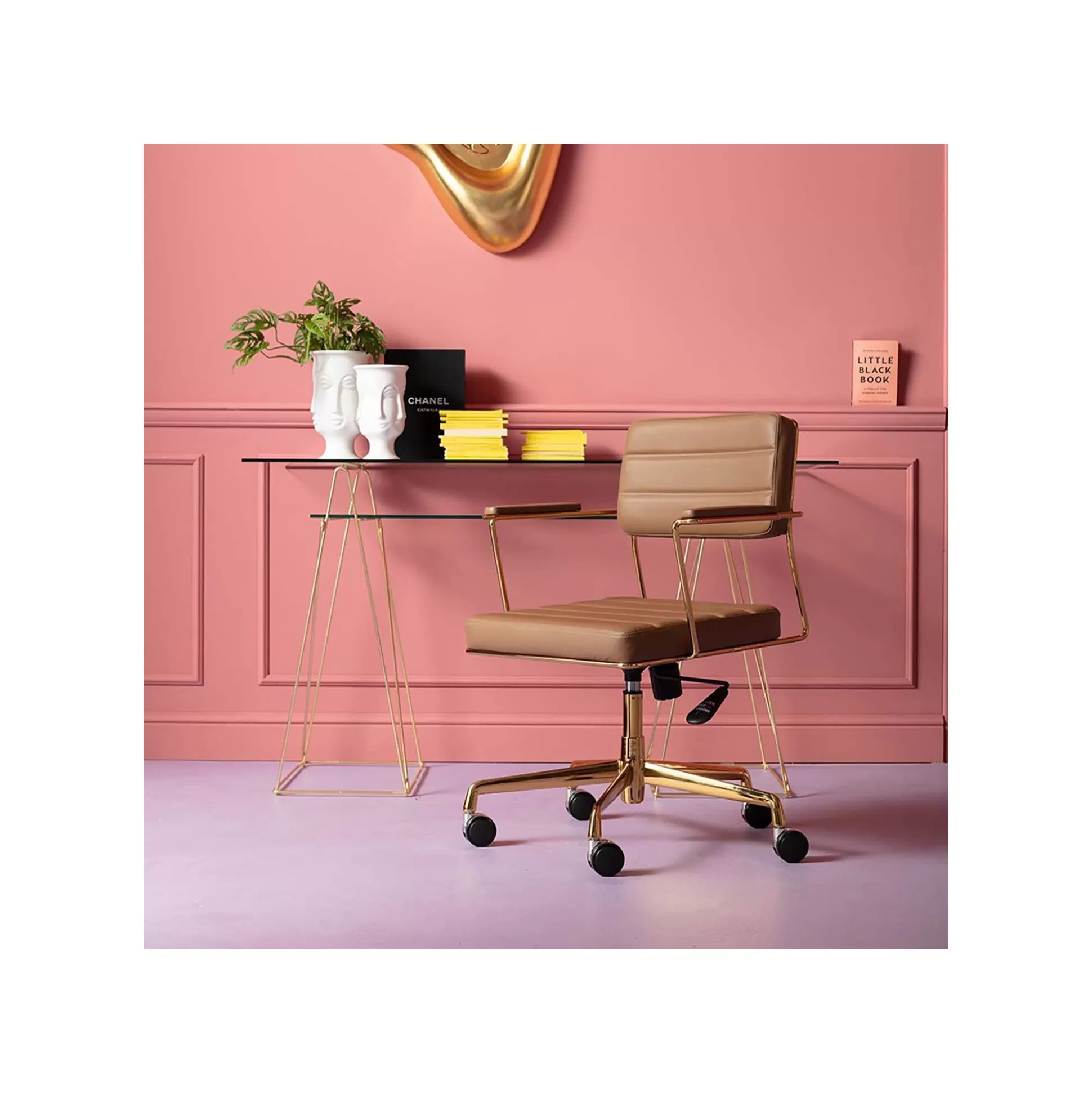 Chaise De Bureau Pivotante Dottore Marron ^KARE Design Cheap