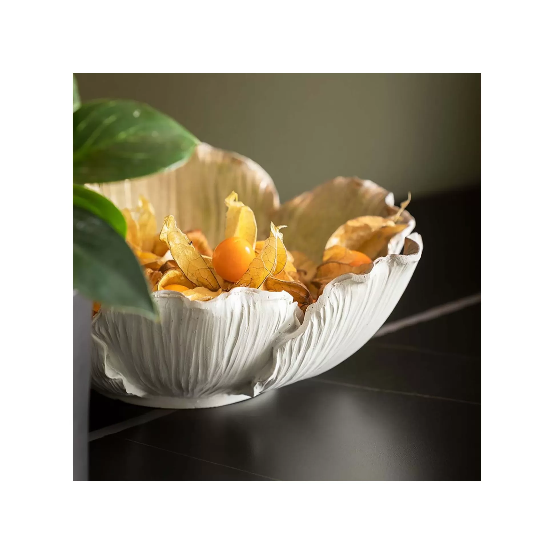 Coupe Fleur Dorée Et Blanche 25cm ^KARE Design Discount