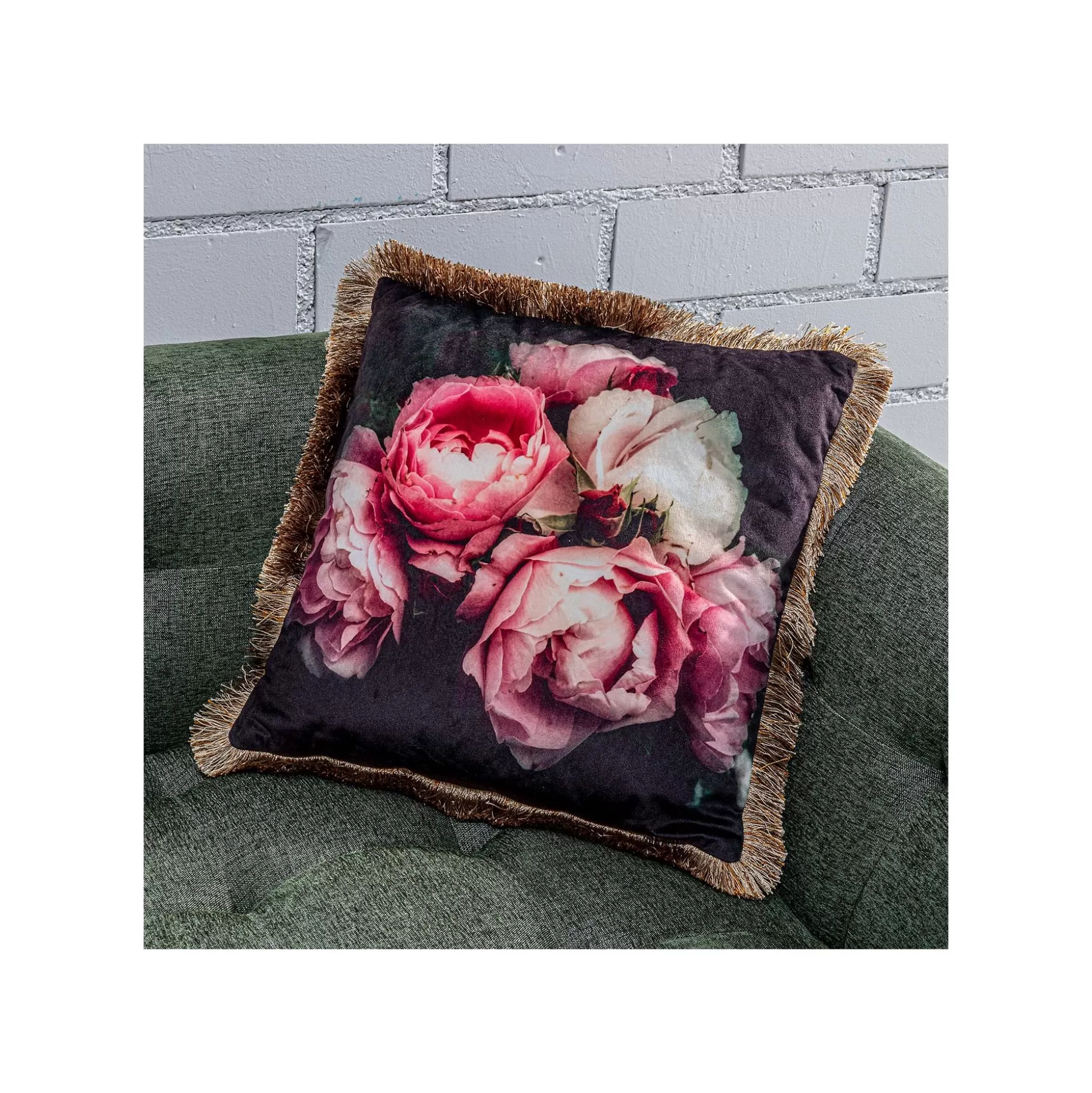 Coussin à Franges Pivoines ^KARE Design Clearance