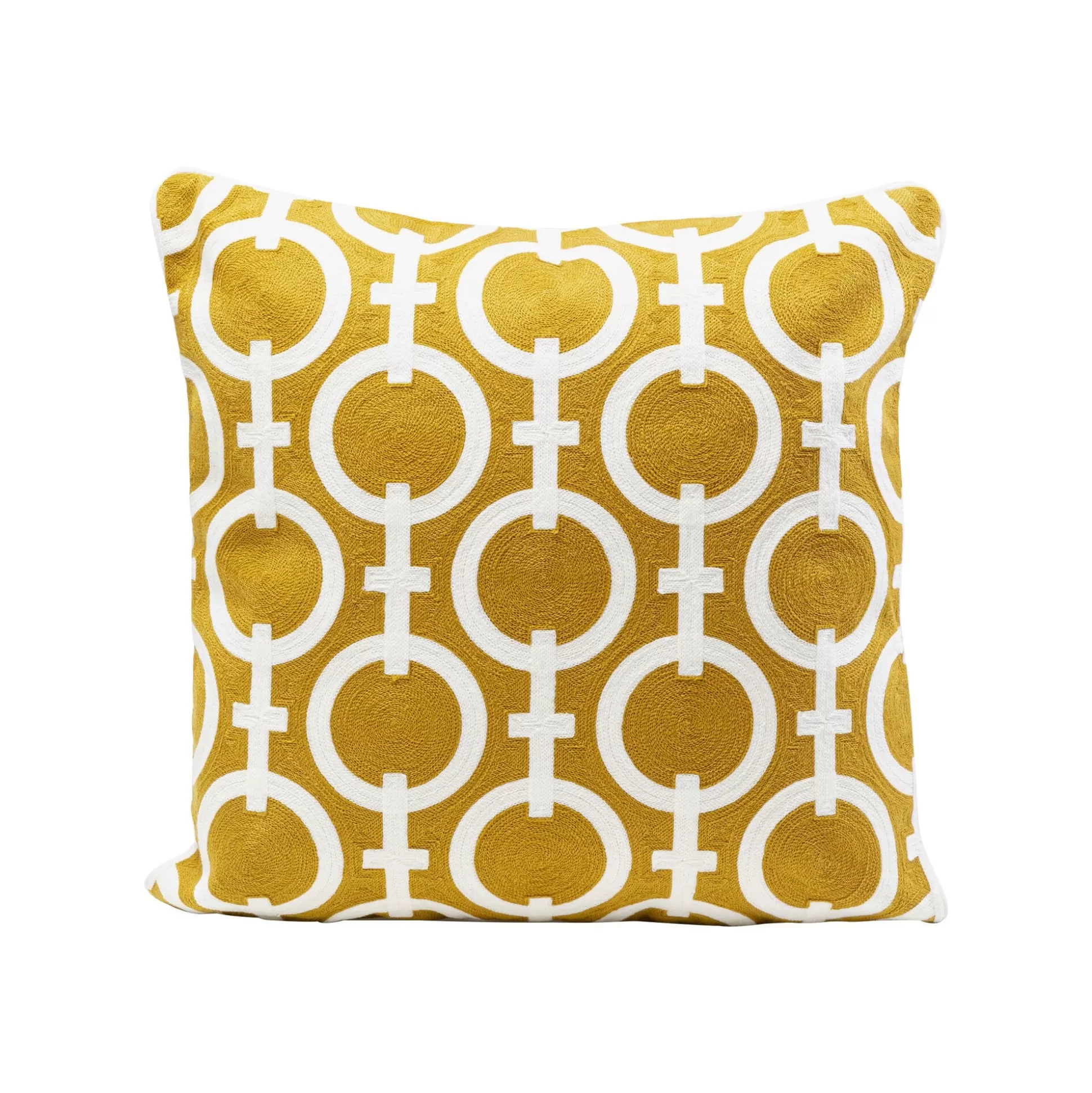 Coussin Catena Chain Jaune Et Blanc ^KARE Design Fashion