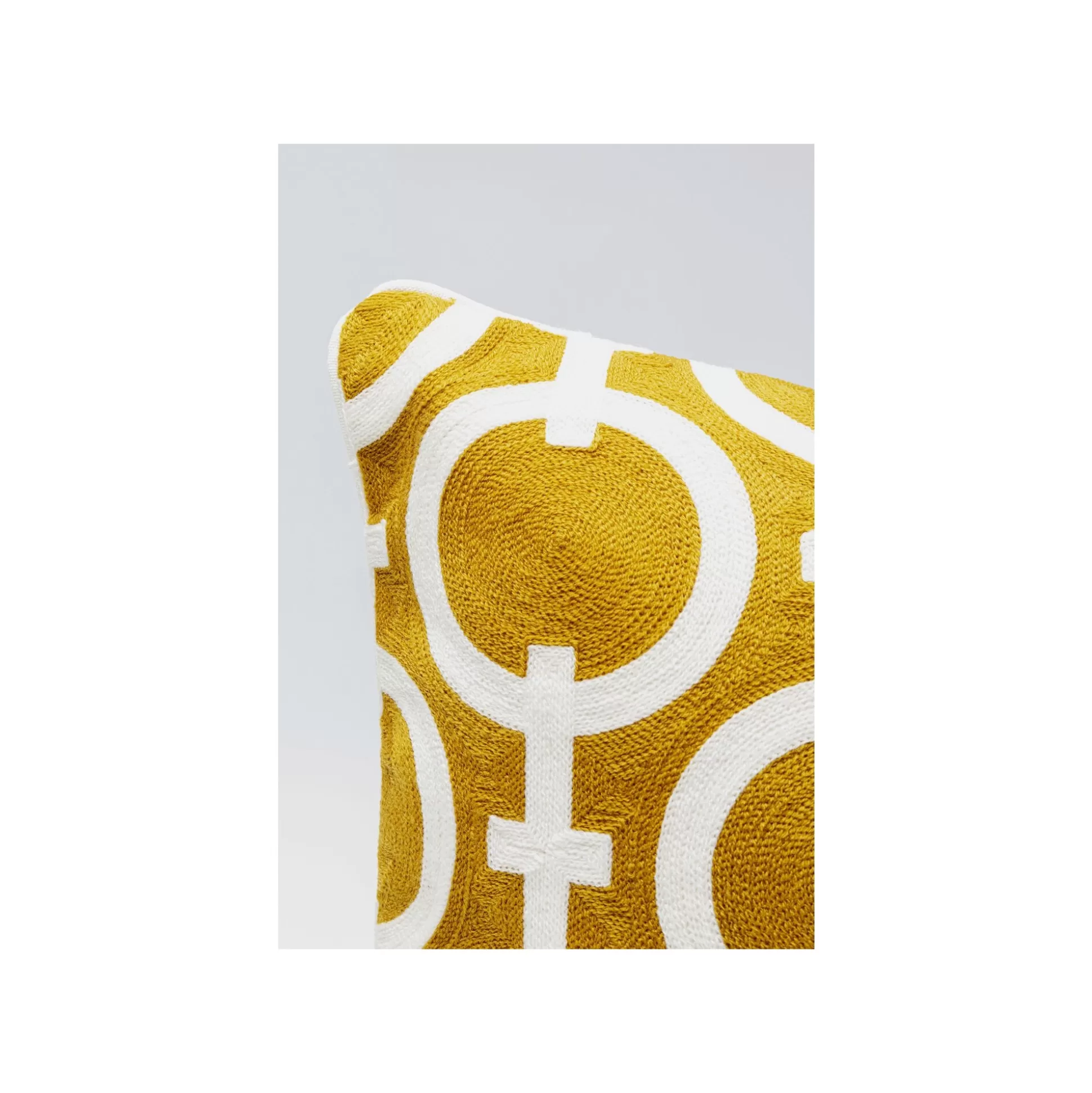 Coussin Catena Chain Jaune Et Blanc ^KARE Design Fashion