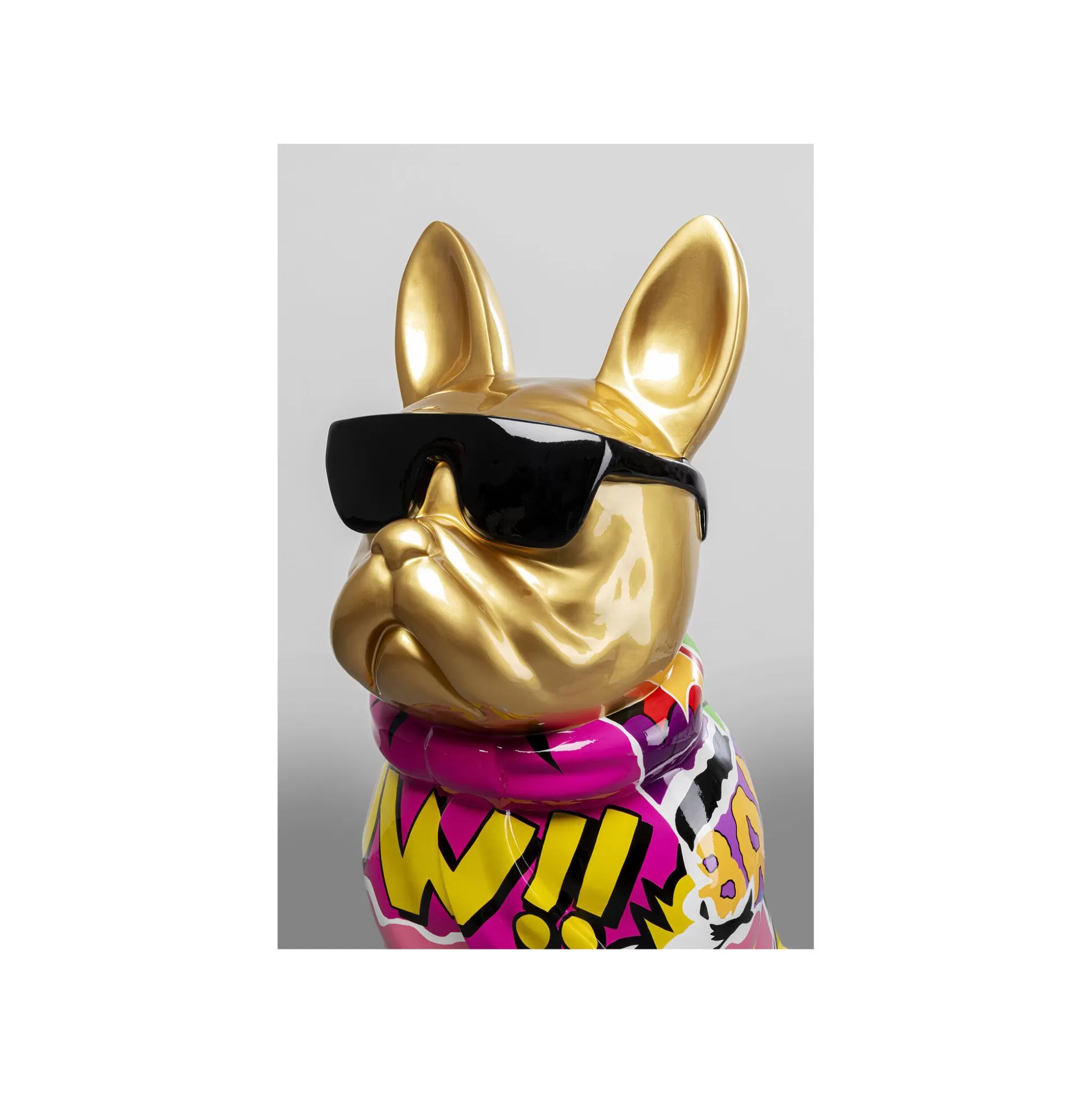 Déco Bouledogue Doré Graffiti Lunettes 49cm ^KARE Design New