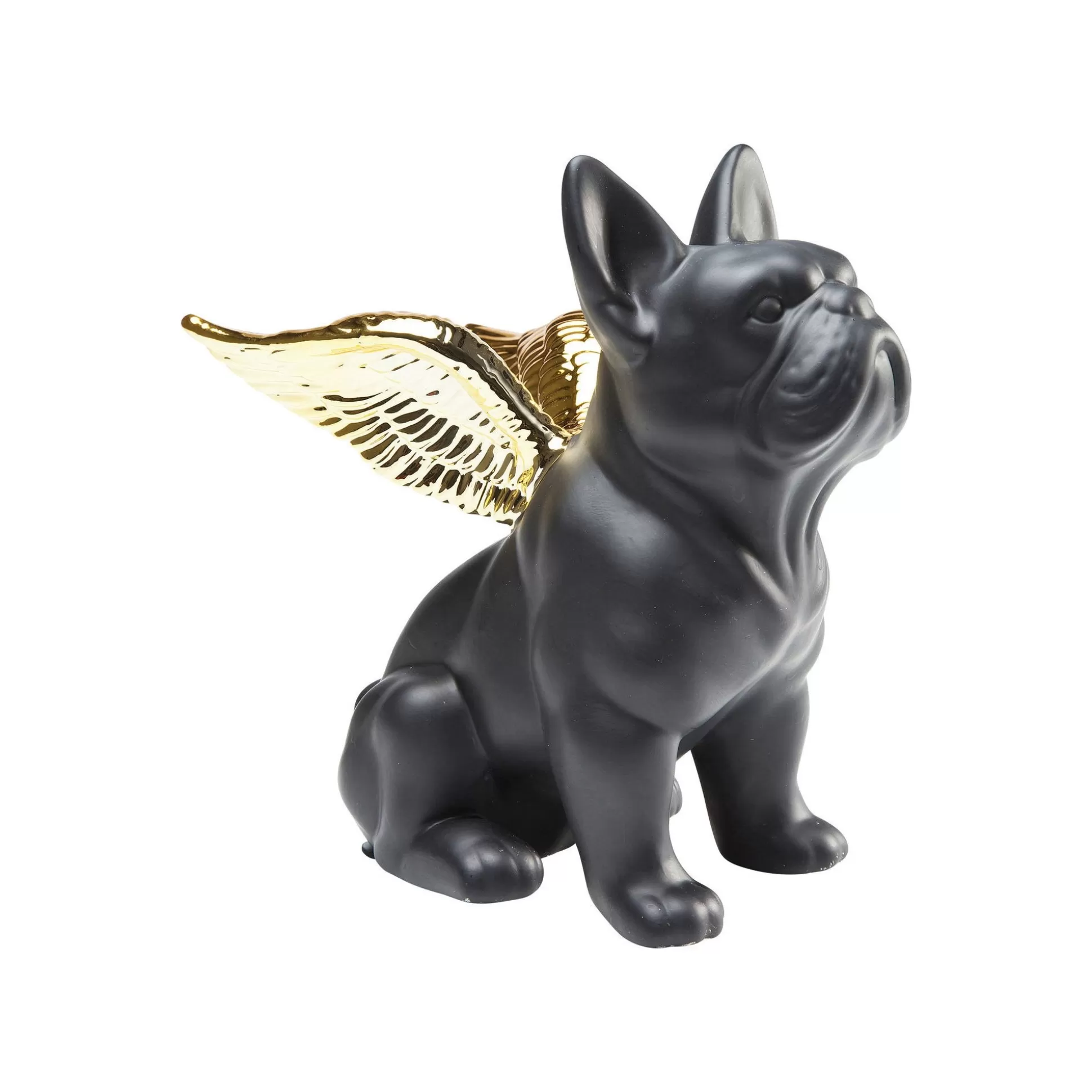 Déco Bouledogue Noir Ailes Dorées ^KARE Design Clearance