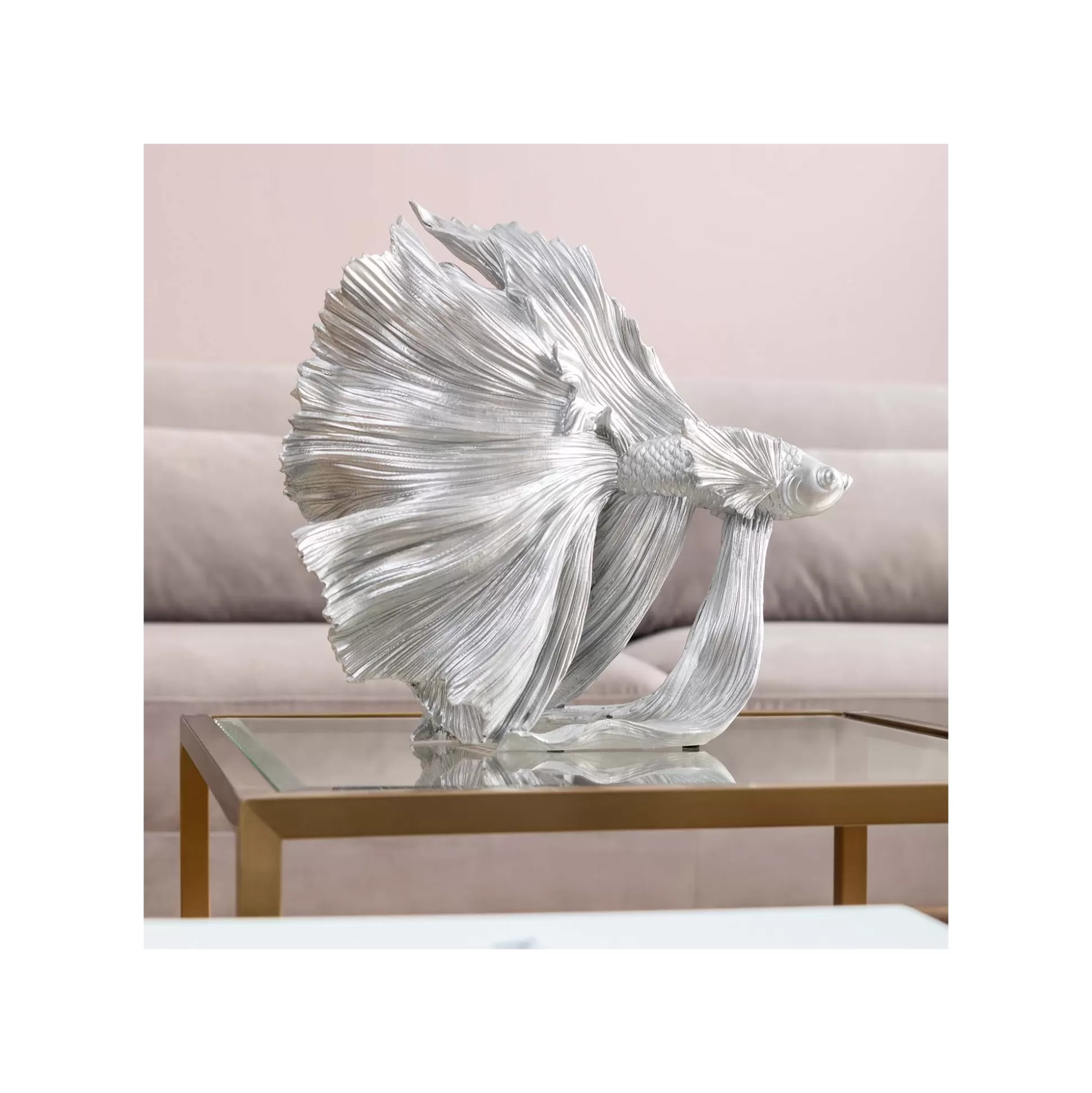 Déco Poisson Combattant 34cm Argenté ^KARE Design Hot