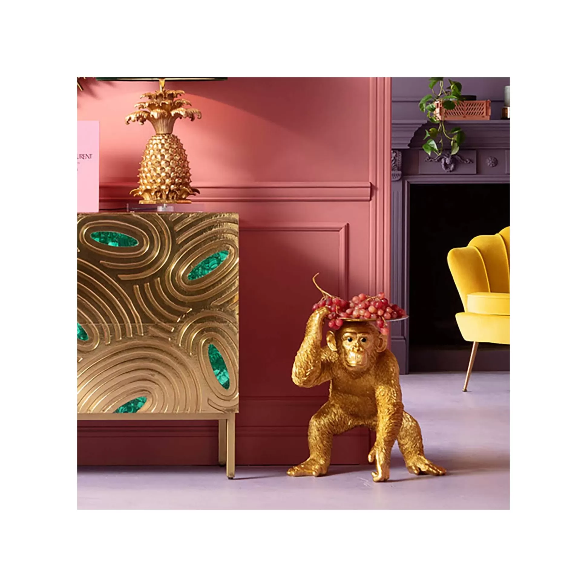 Déco Singe Chimpanzé Majordome Doré ^KARE Design Discount