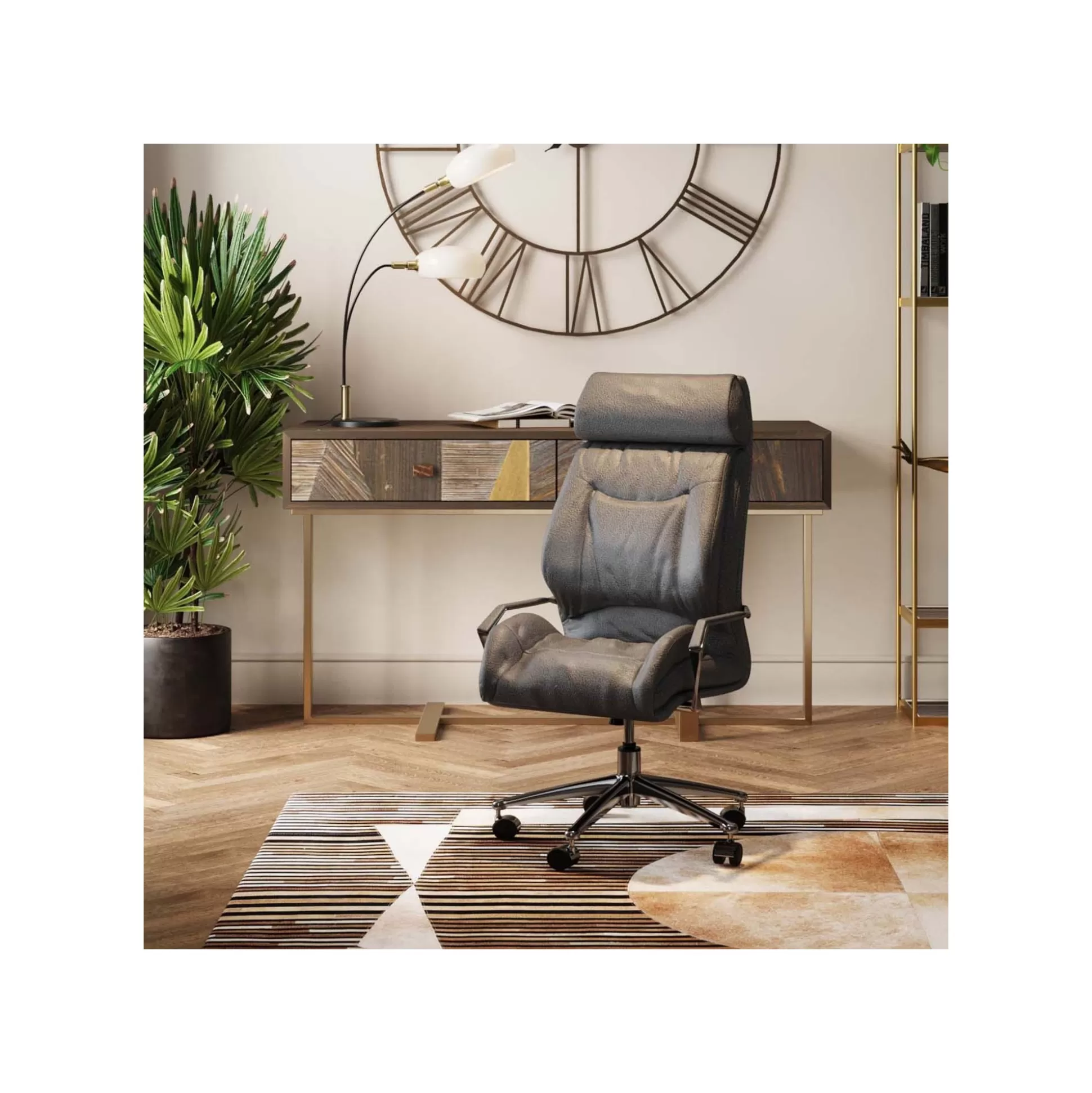 Fauteuil De Bureau Cigar Lounge Gris ^KARE Design Best Sale