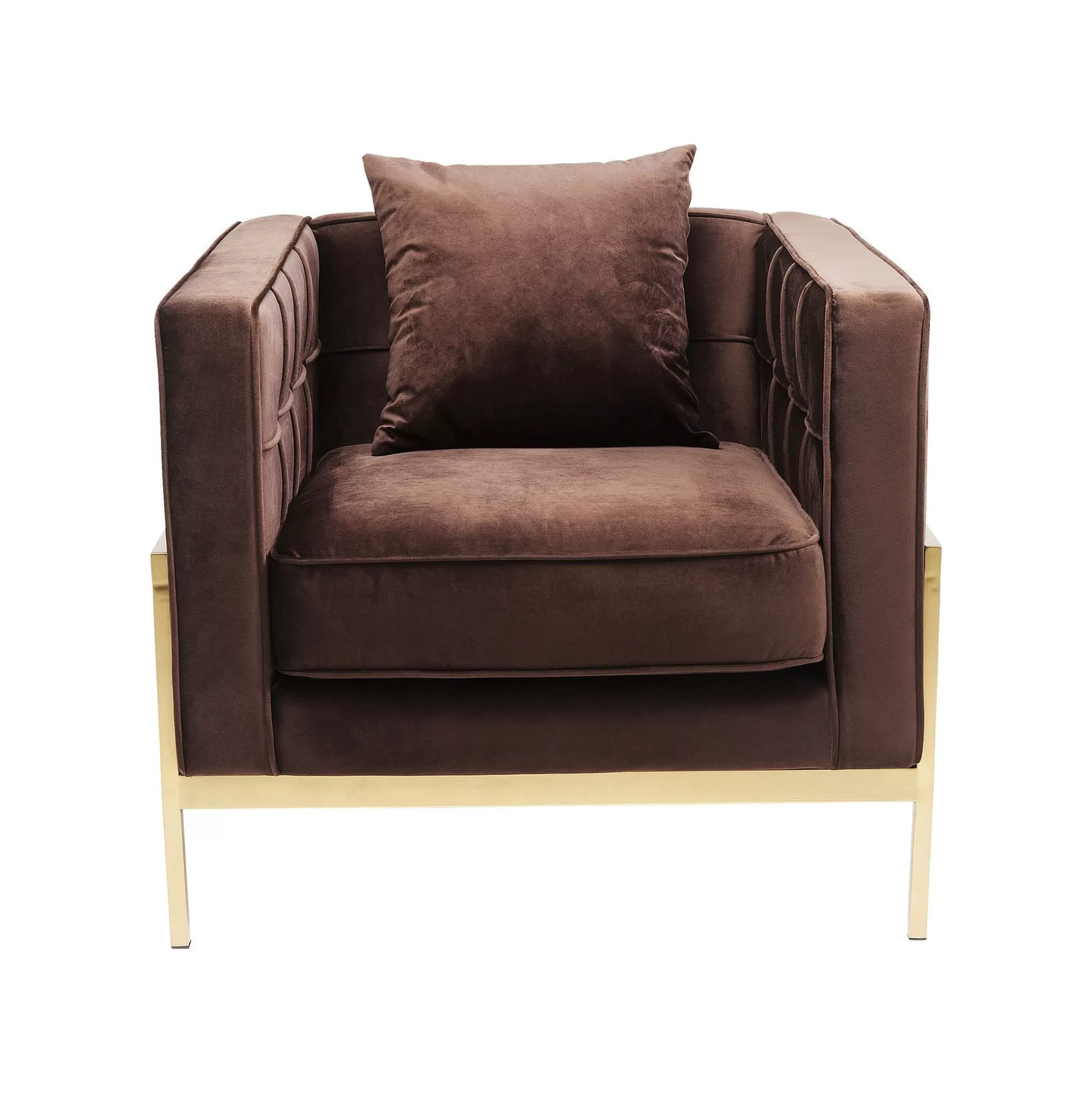 Fauteuil Loft Marron Velours ^KARE Design Outlet