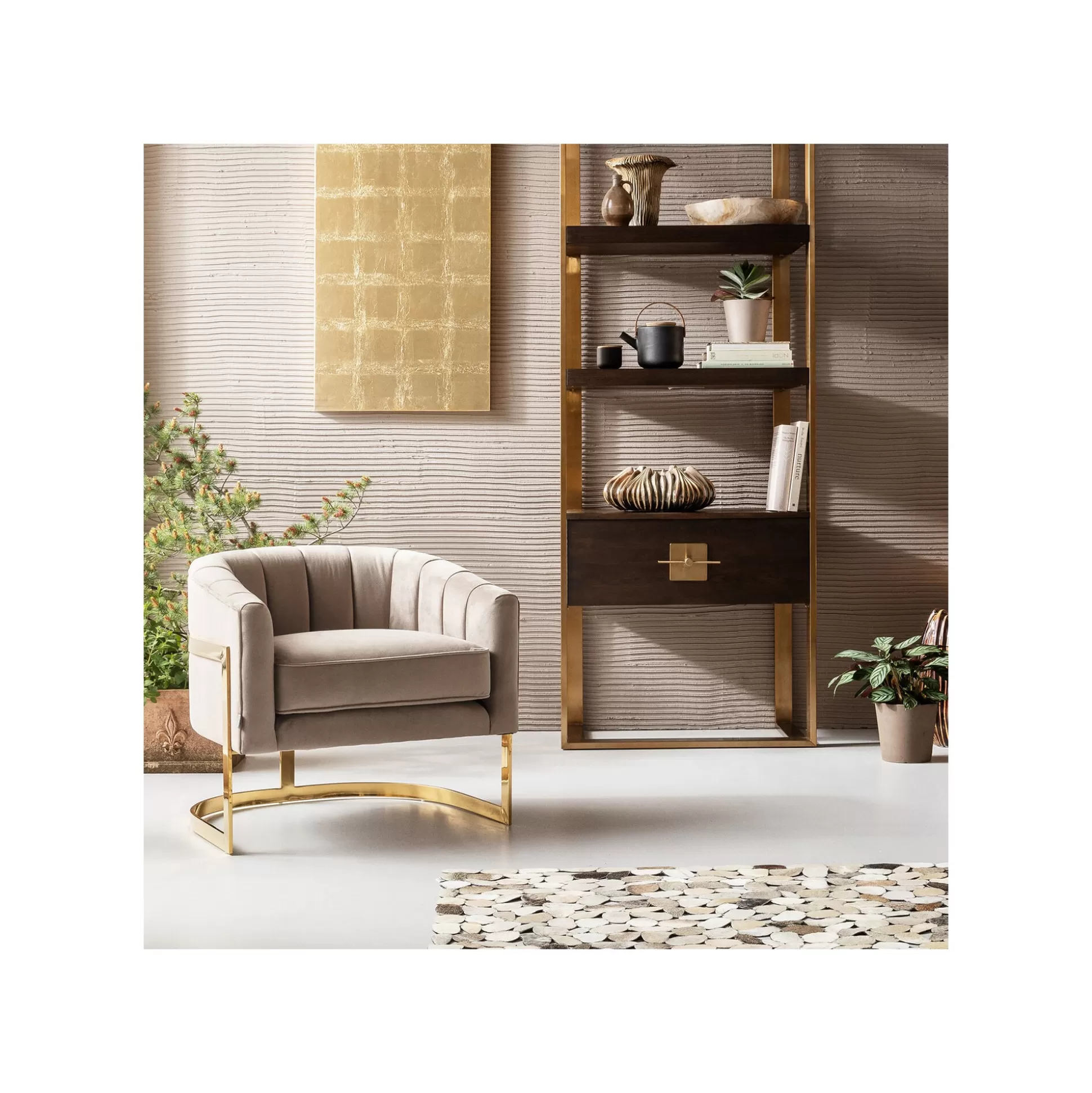 Fauteuil Pure Elegance Beige ^KARE Design Fashion
