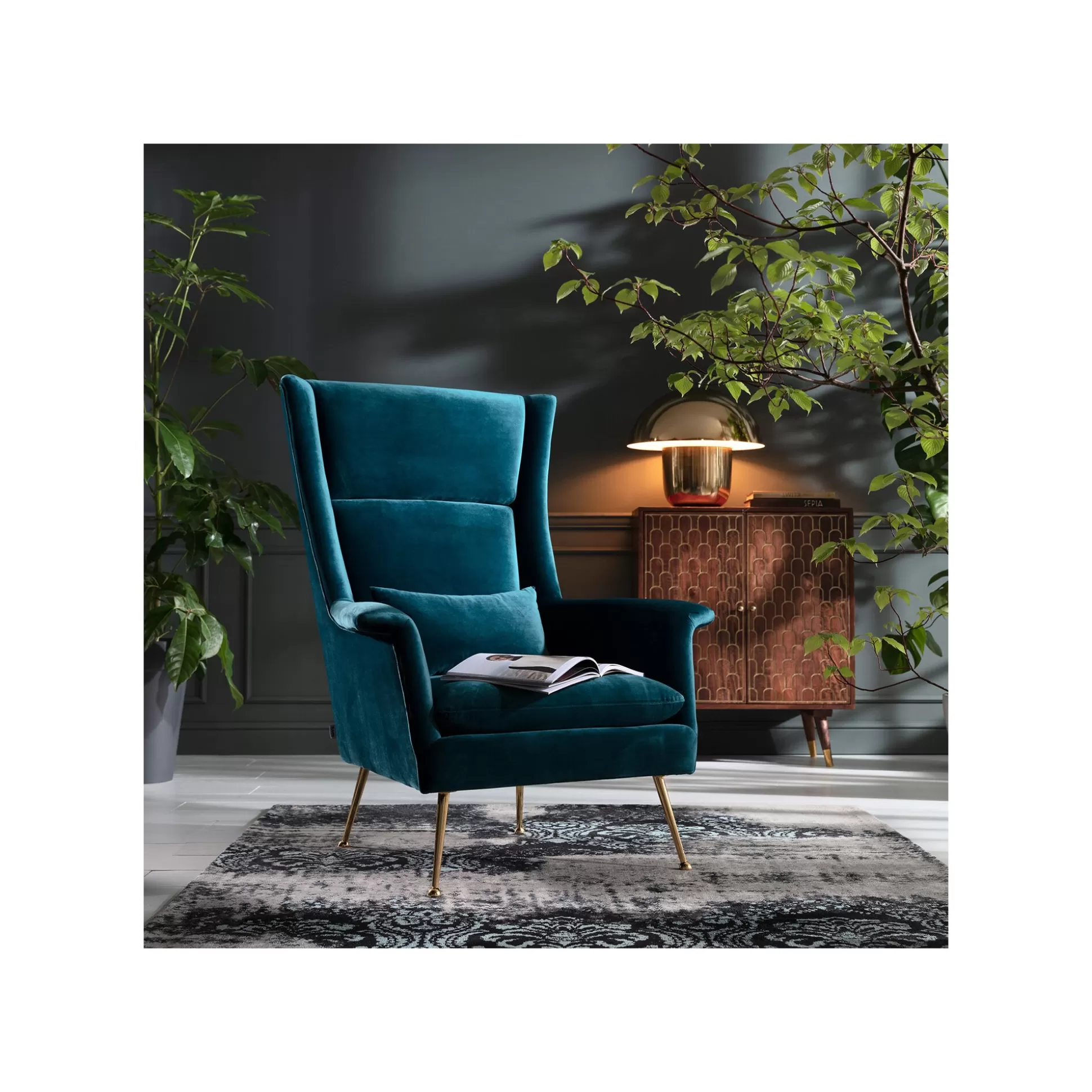 Fauteuil Vegas Forever Bleu-vert ^KARE Design Online