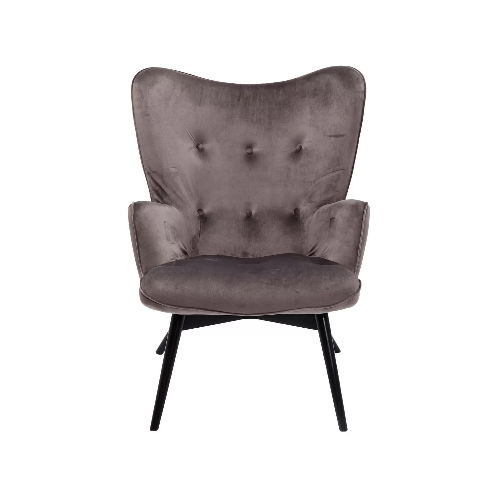 Fauteuil Vicky Velours Gris ^KARE Design Outlet