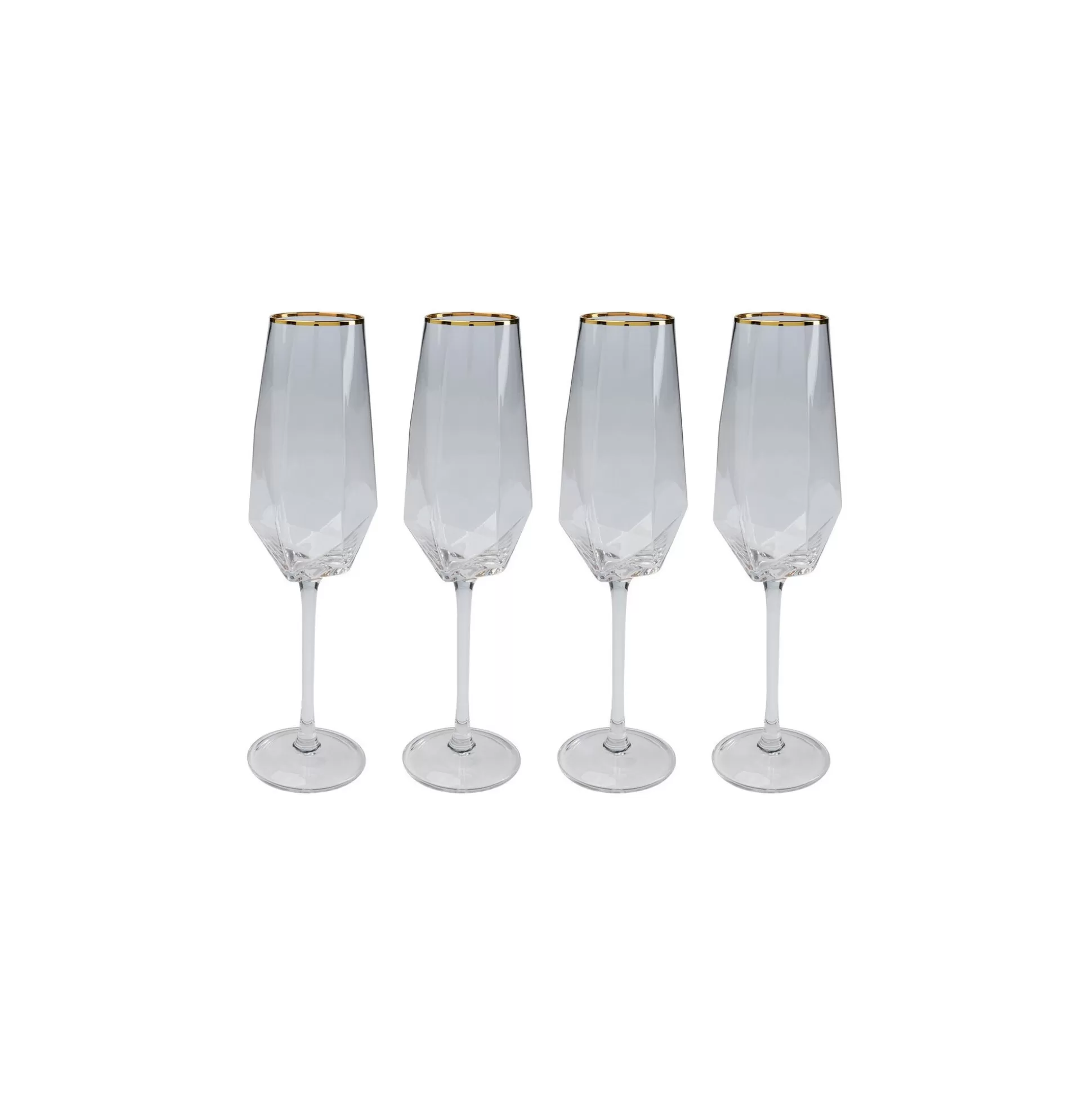 Flûtes à Champagne Diamond Doré Set De 4 ^KARE Design Online