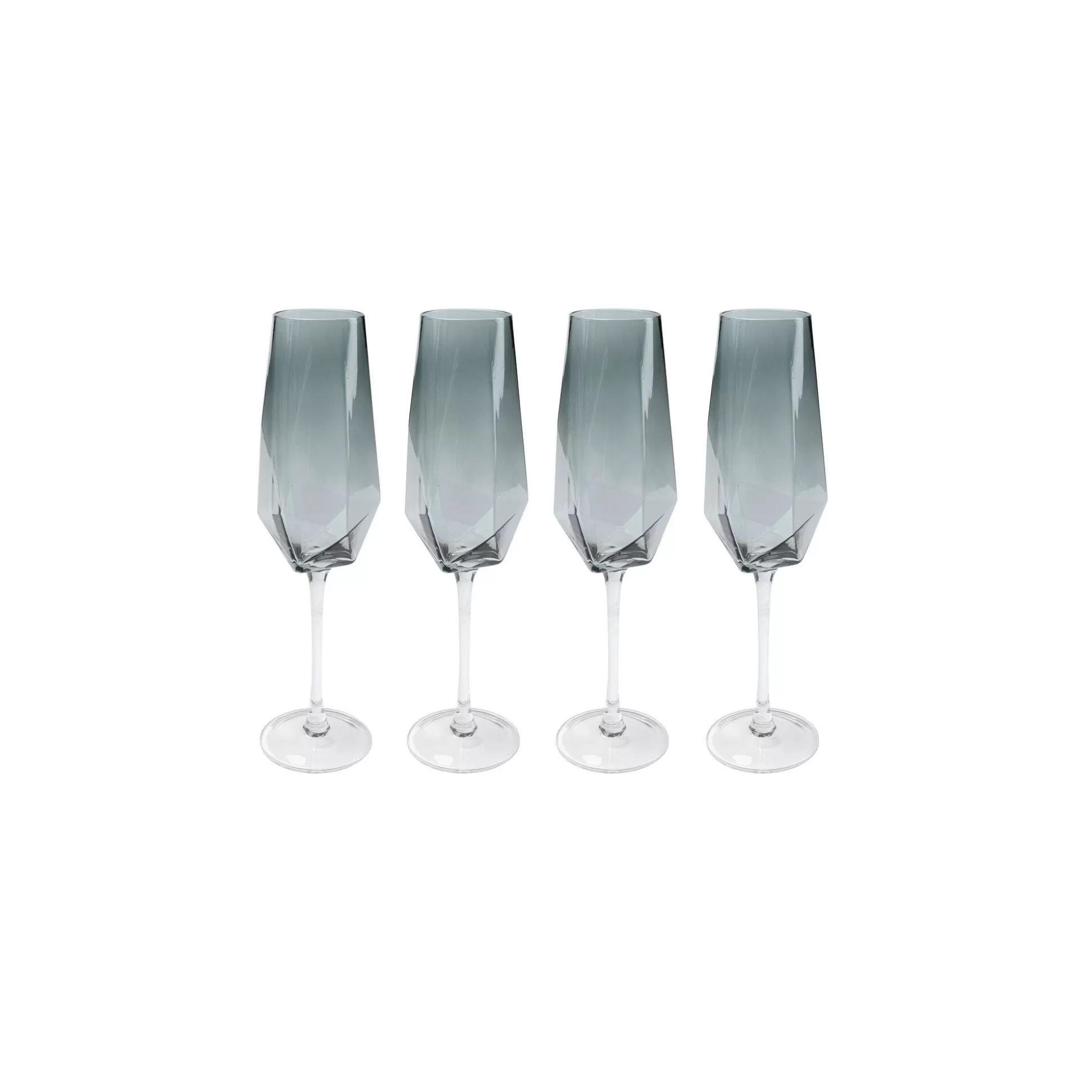 Flûtes à Champagne Diamond Fumé Set De 4 ^KARE Design Discount