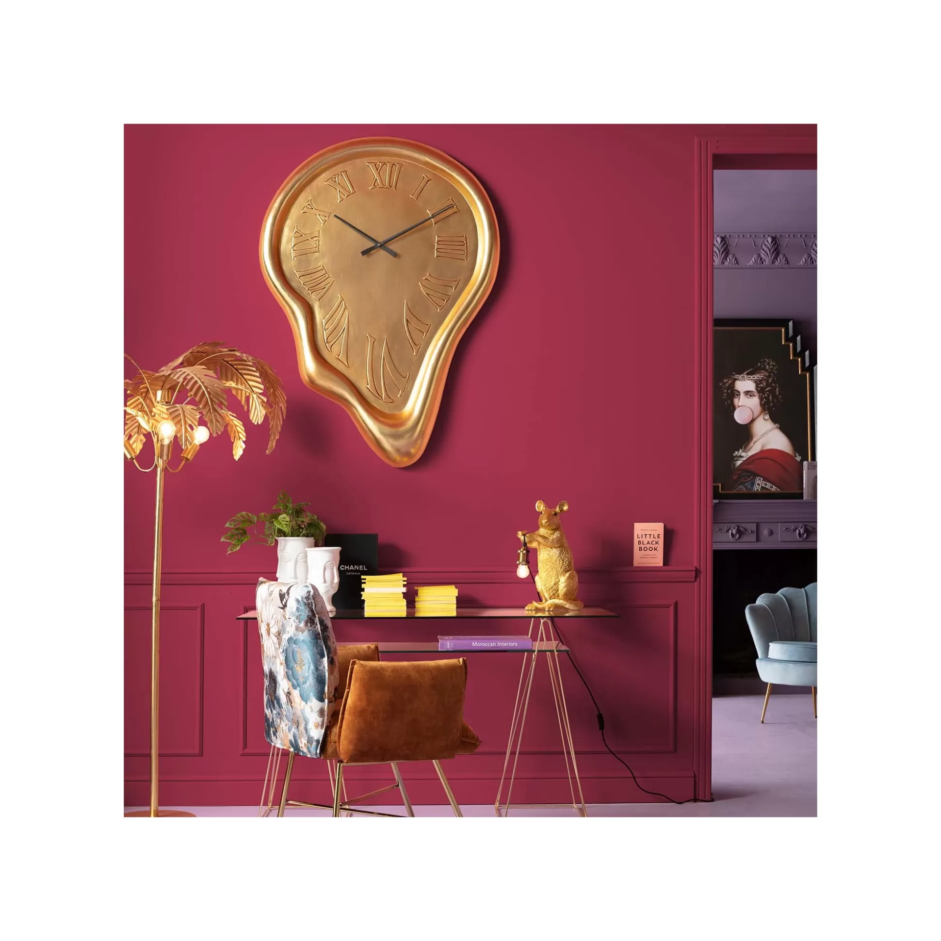 Horloge Murale Big Drop Dorée 92x127cm ^KARE Design Store