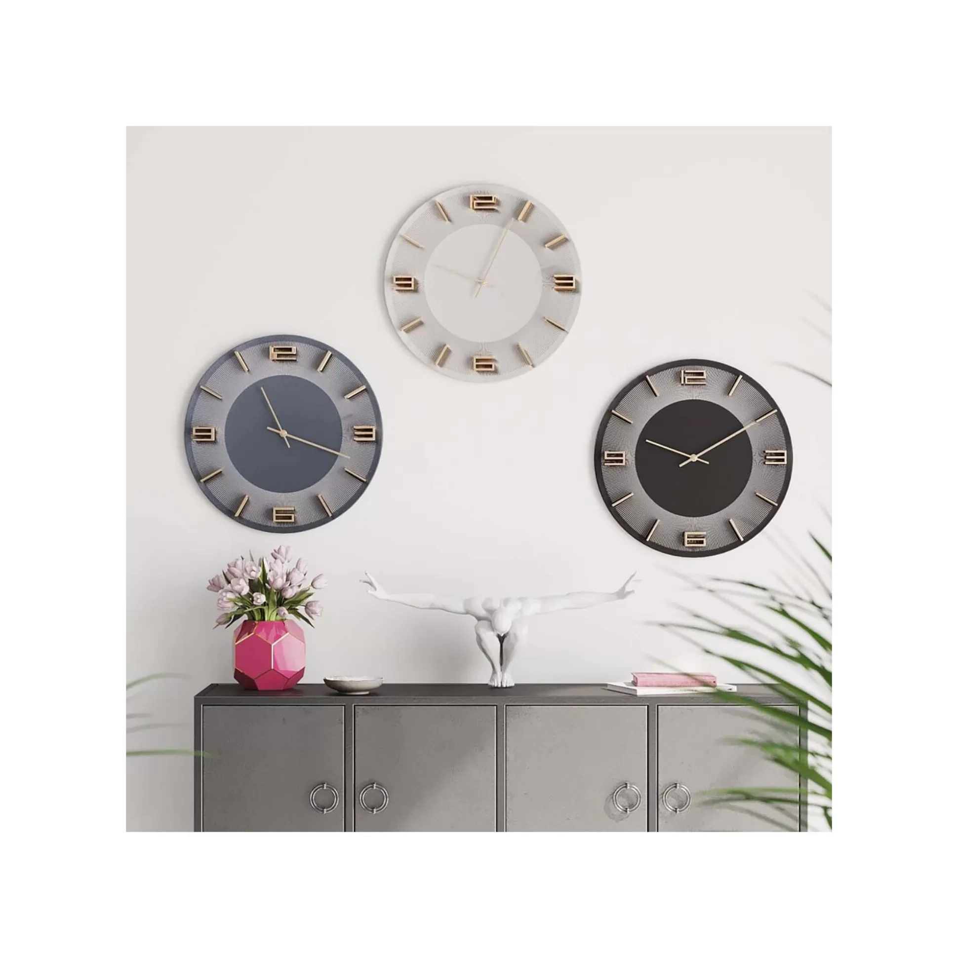 Horloge Murale Leonardo Blanche Et Dorée ^KARE Design Clearance