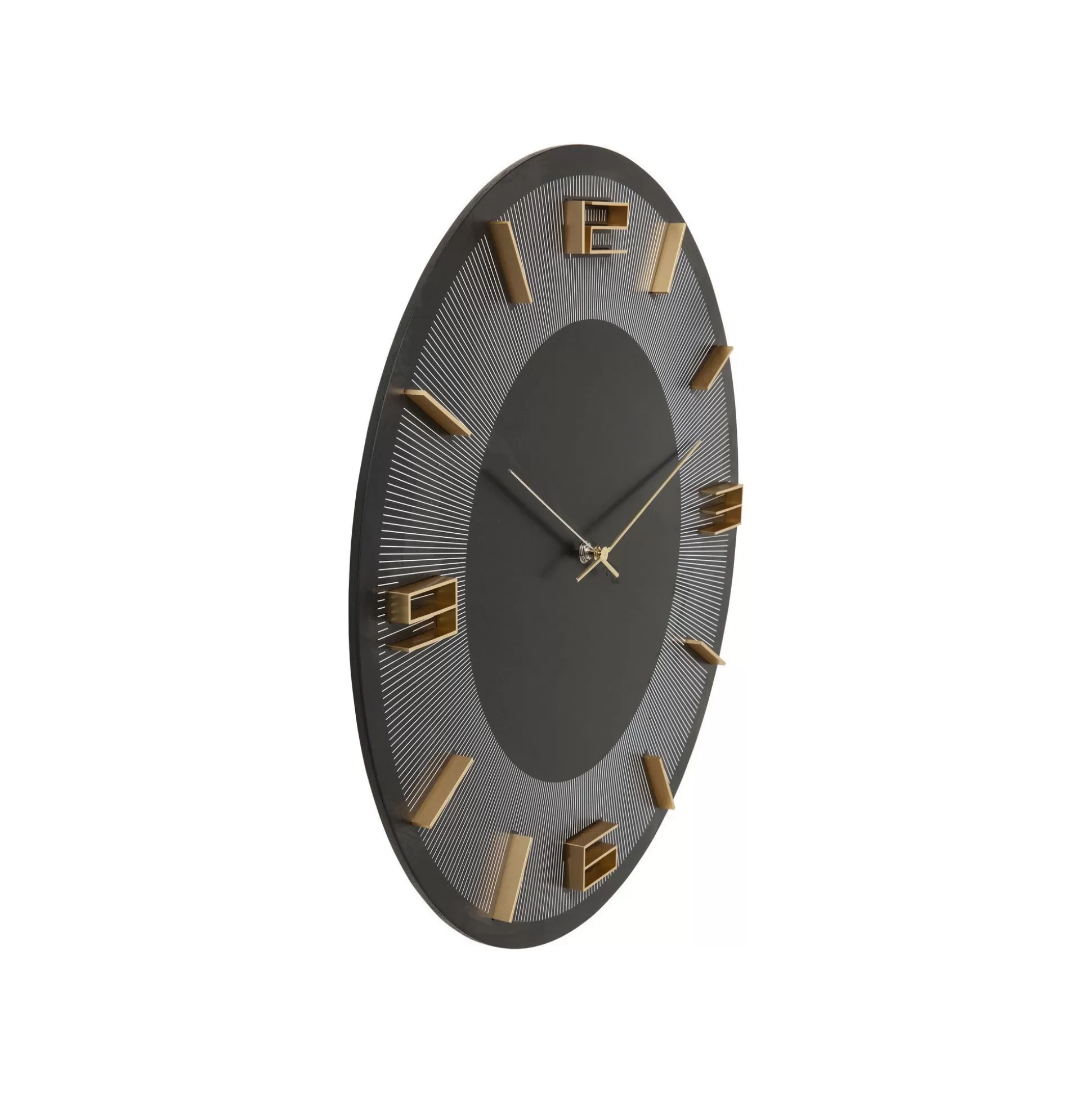 Horloge Murale Leonardo Noire Et Dorée ^KARE Design Shop