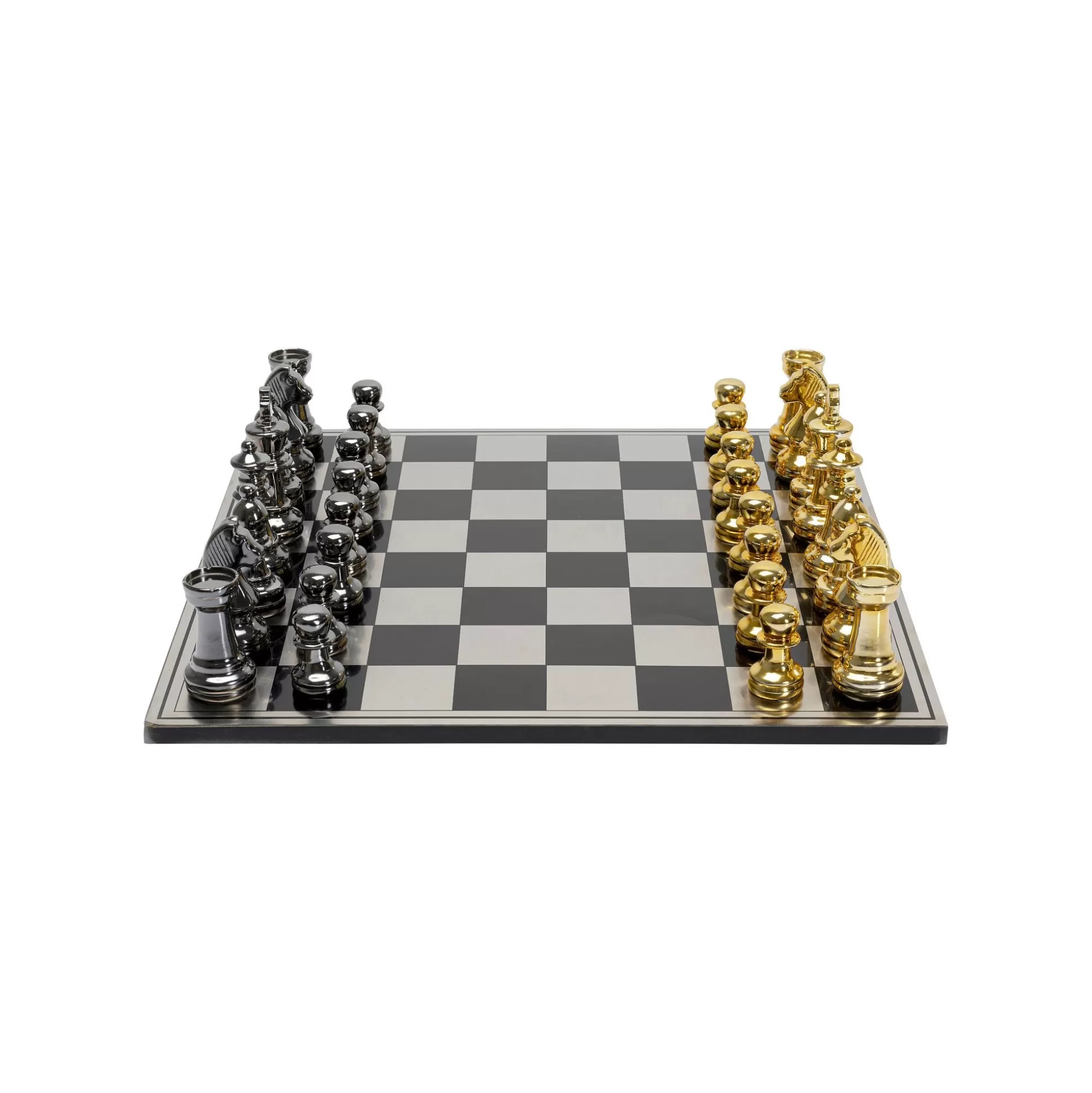 Jeu D'échecs Noir Vs Doré 60x60cm ^KARE Design Clearance