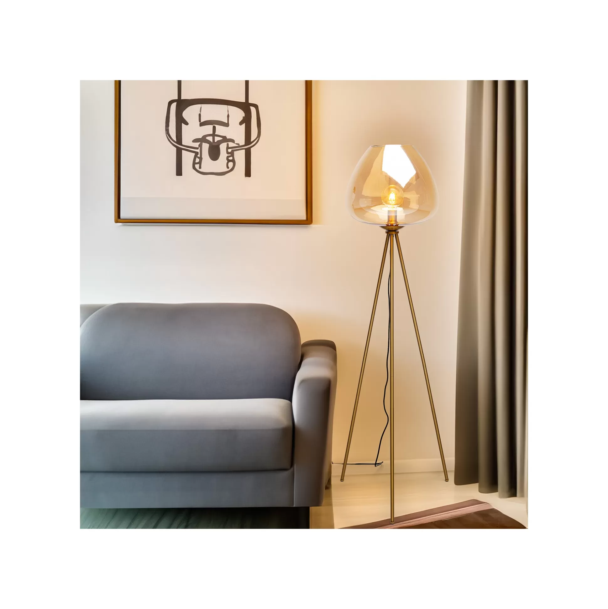 Lampadaire Sphere Ambré 146cm ^KARE Design Online