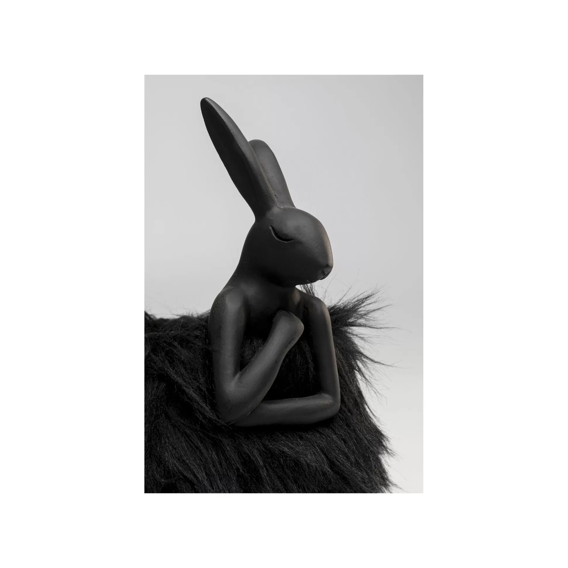 Lampe Animal Lapin Fluff Noir 30cm ^KARE Design Clearance