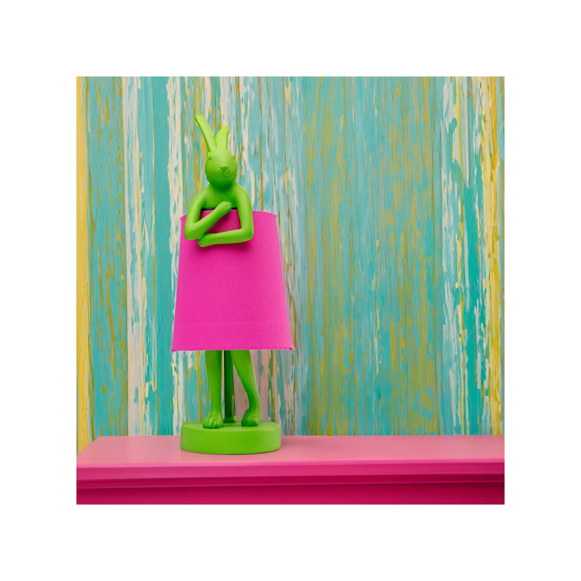 Lampe Animal Lapin Verte Et Rose 50cm ^KARE Design Clearance