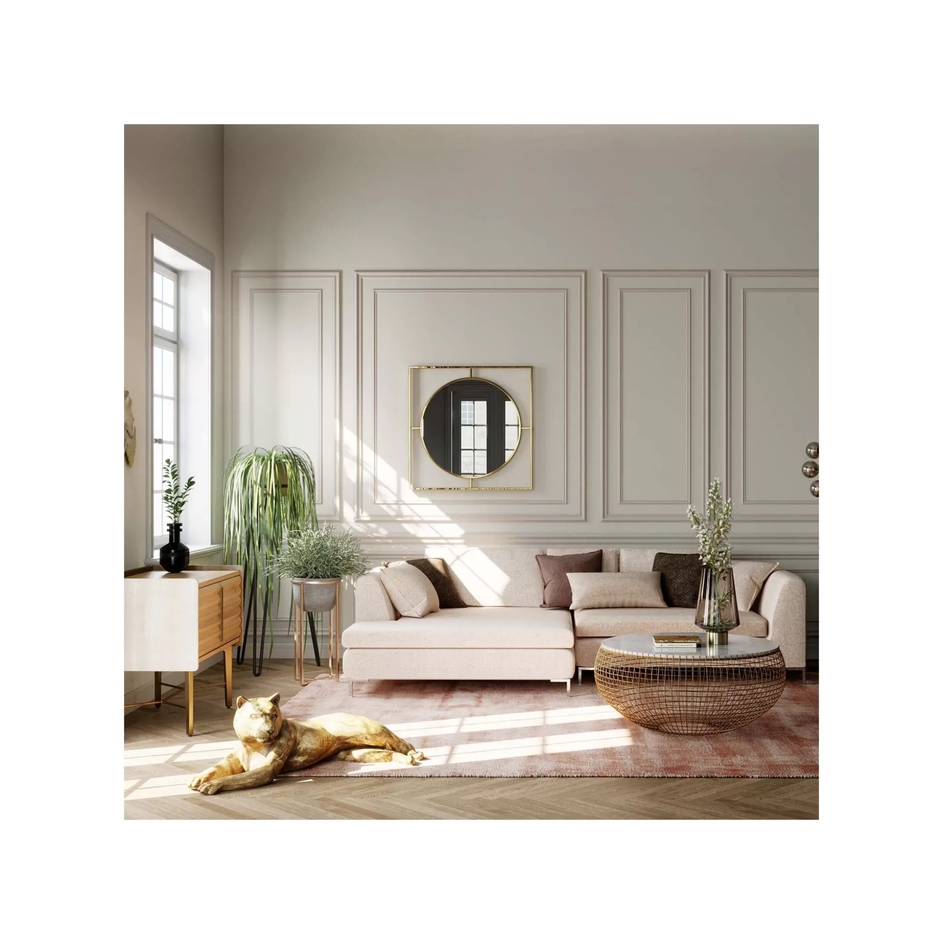 Miroir Stanford 90x90cm Doré ^KARE Design Cheap