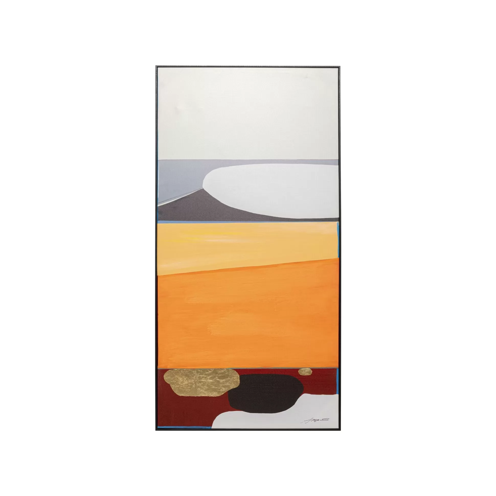 Peinture Frame Abstract Shapes Orange 73x143cm ^KARE Design Shop