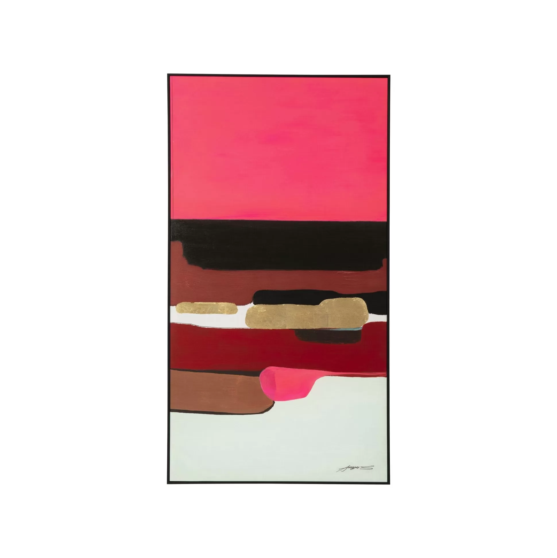 Peinture Frame Abstract Shapes Rose 73x143cm ^KARE Design Outlet