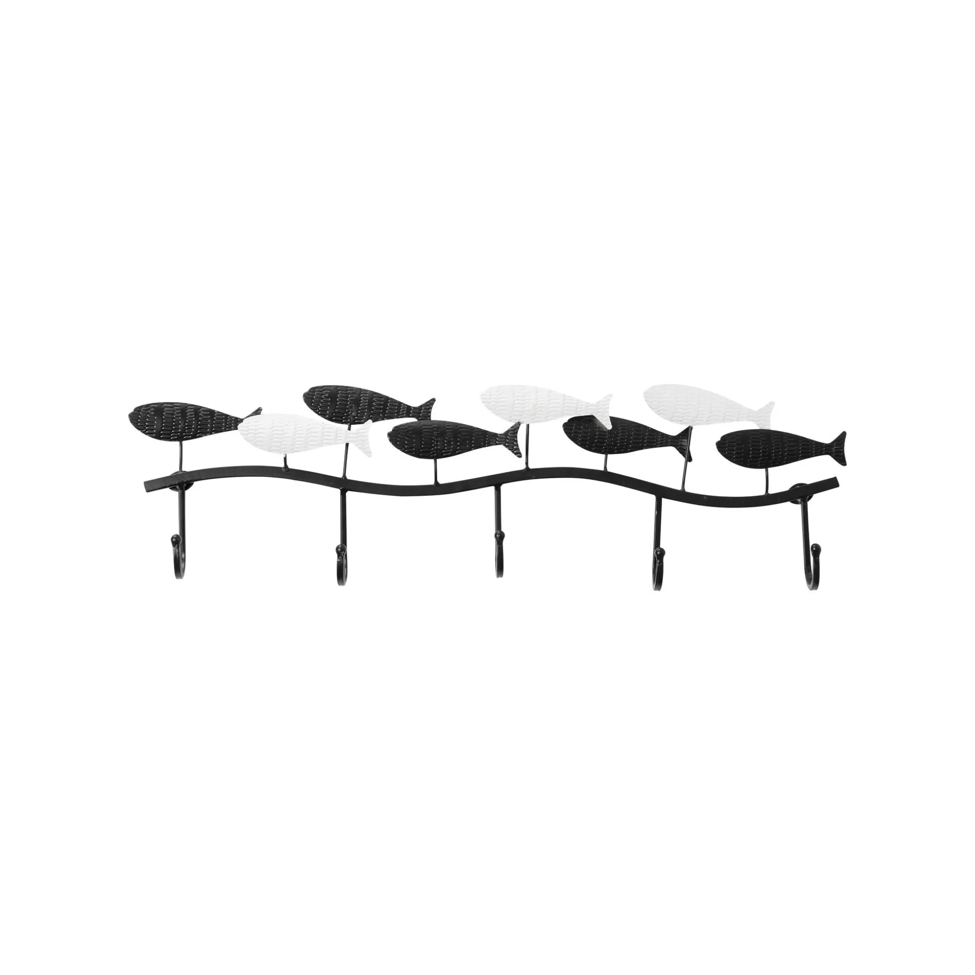 Portemanteau Mural Poissons Noirs Et Blancs 62cm ^KARE Design Shop