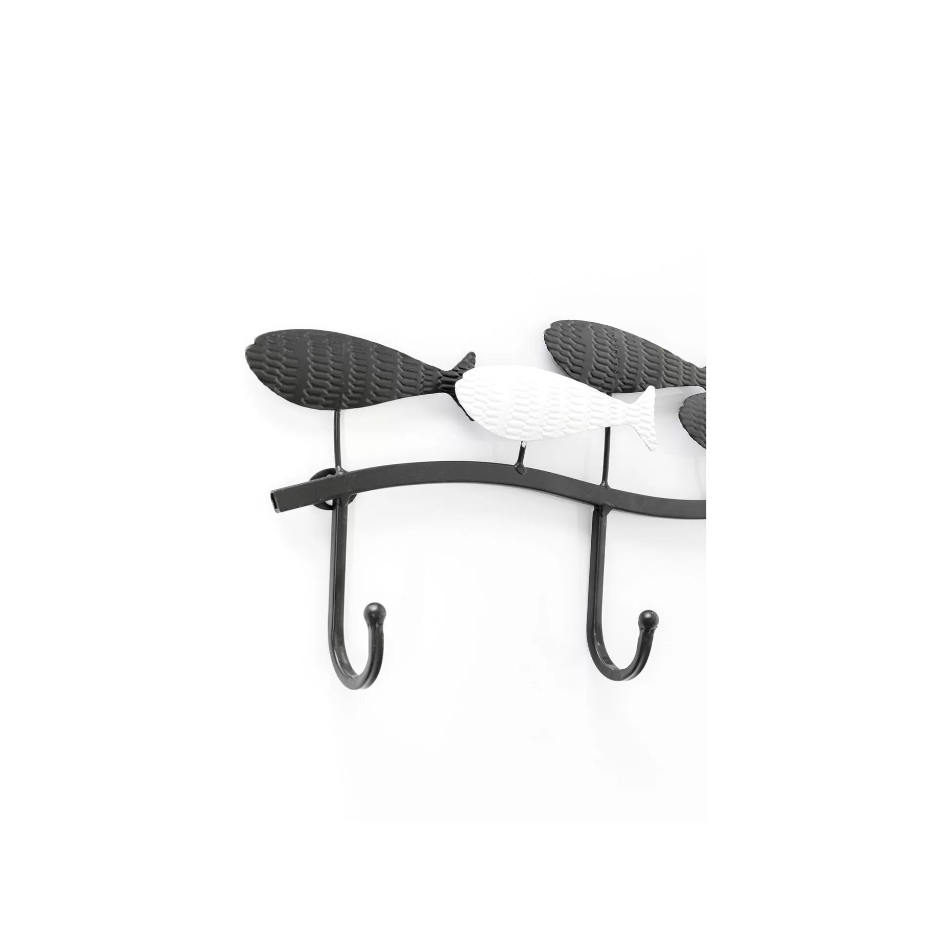 Portemanteau Mural Poissons Noirs Et Blancs 62cm ^KARE Design Shop