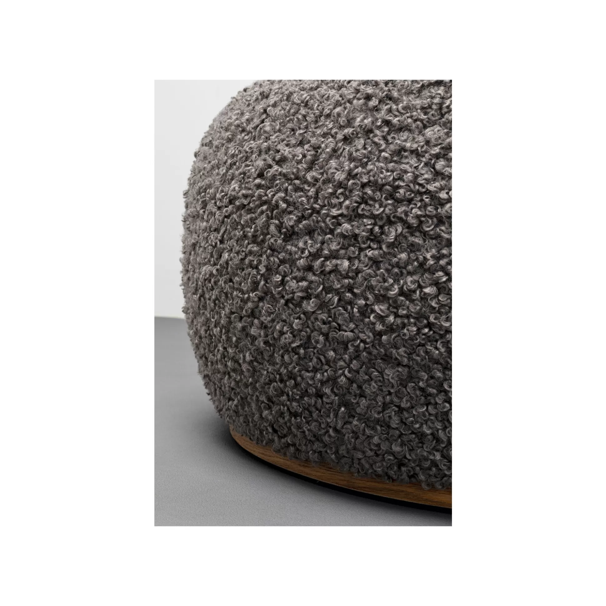 Pouf Pebble Boucle 81cm Gris ^KARE Design Cheap