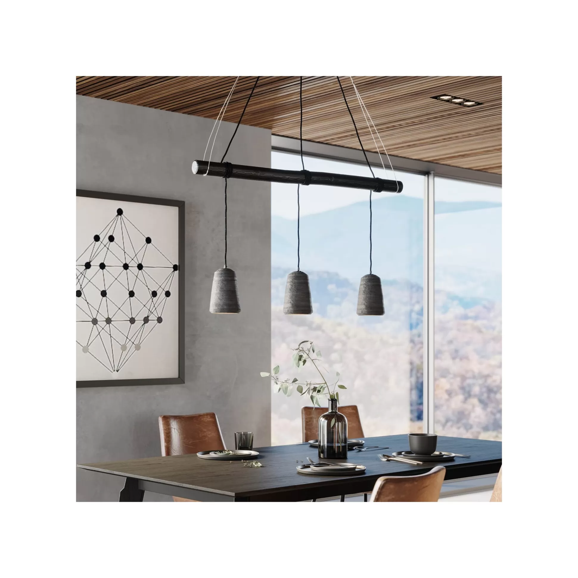 Suspension Dining Concrete 3 Noire ^KARE Design Hot