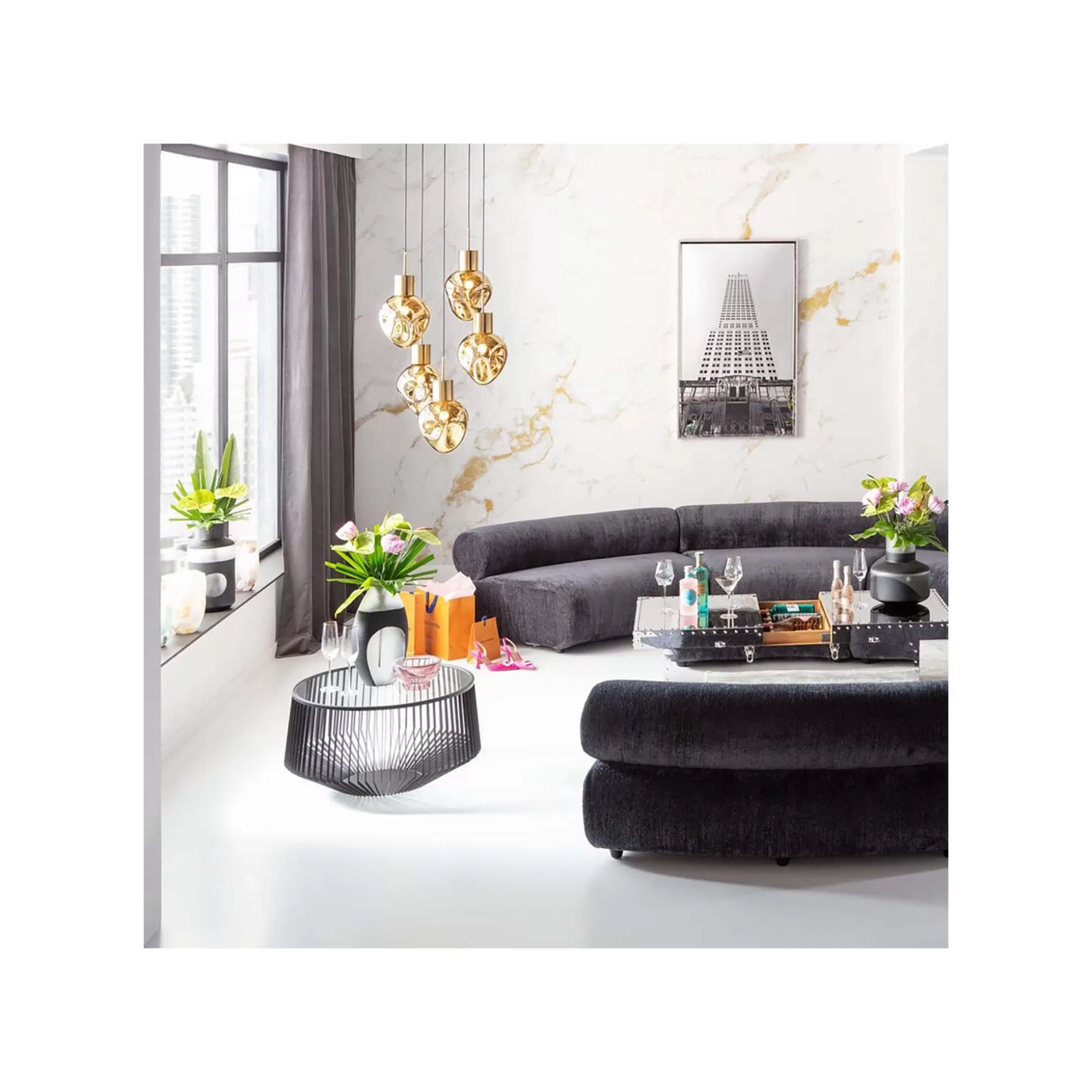Table Basse Corinne 80cm Noire ^KARE Design Fashion