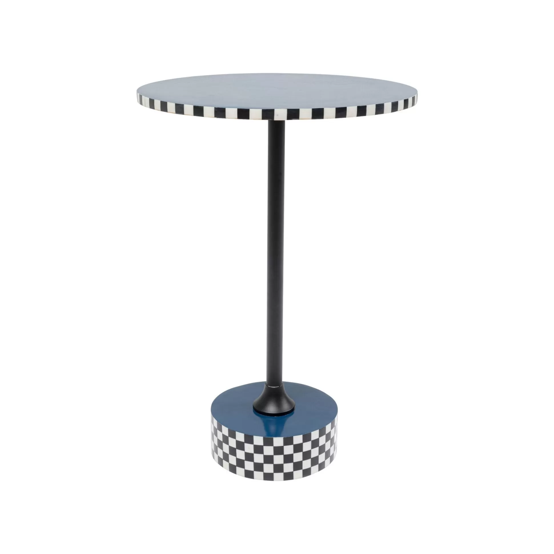 Table D'appoint Domero Checkers 40cm Bleue ^KARE Design Flash Sale