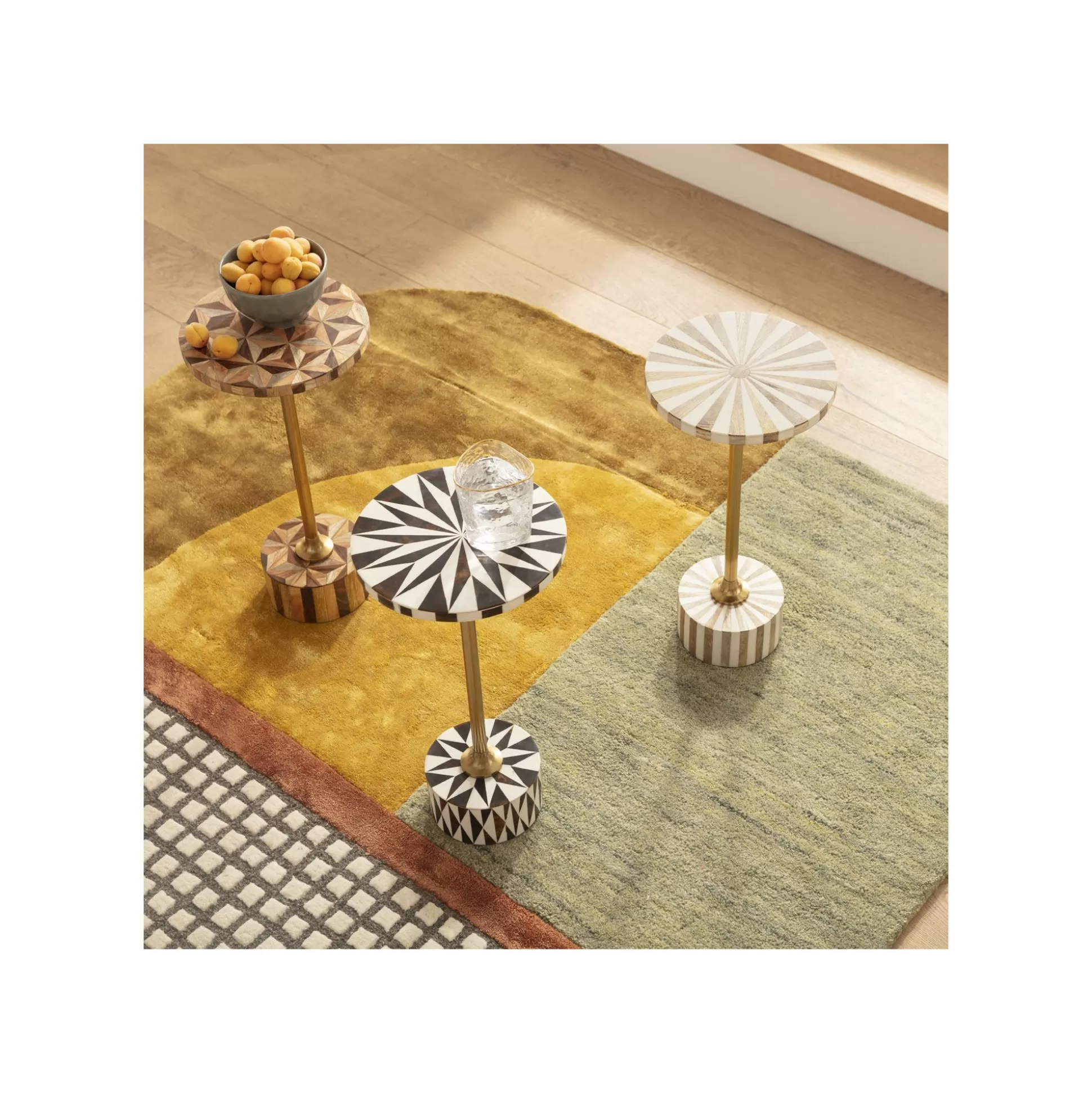 Table D'appoint Domero Geo 25cm Marron Et Dorée ^KARE Design Flash Sale