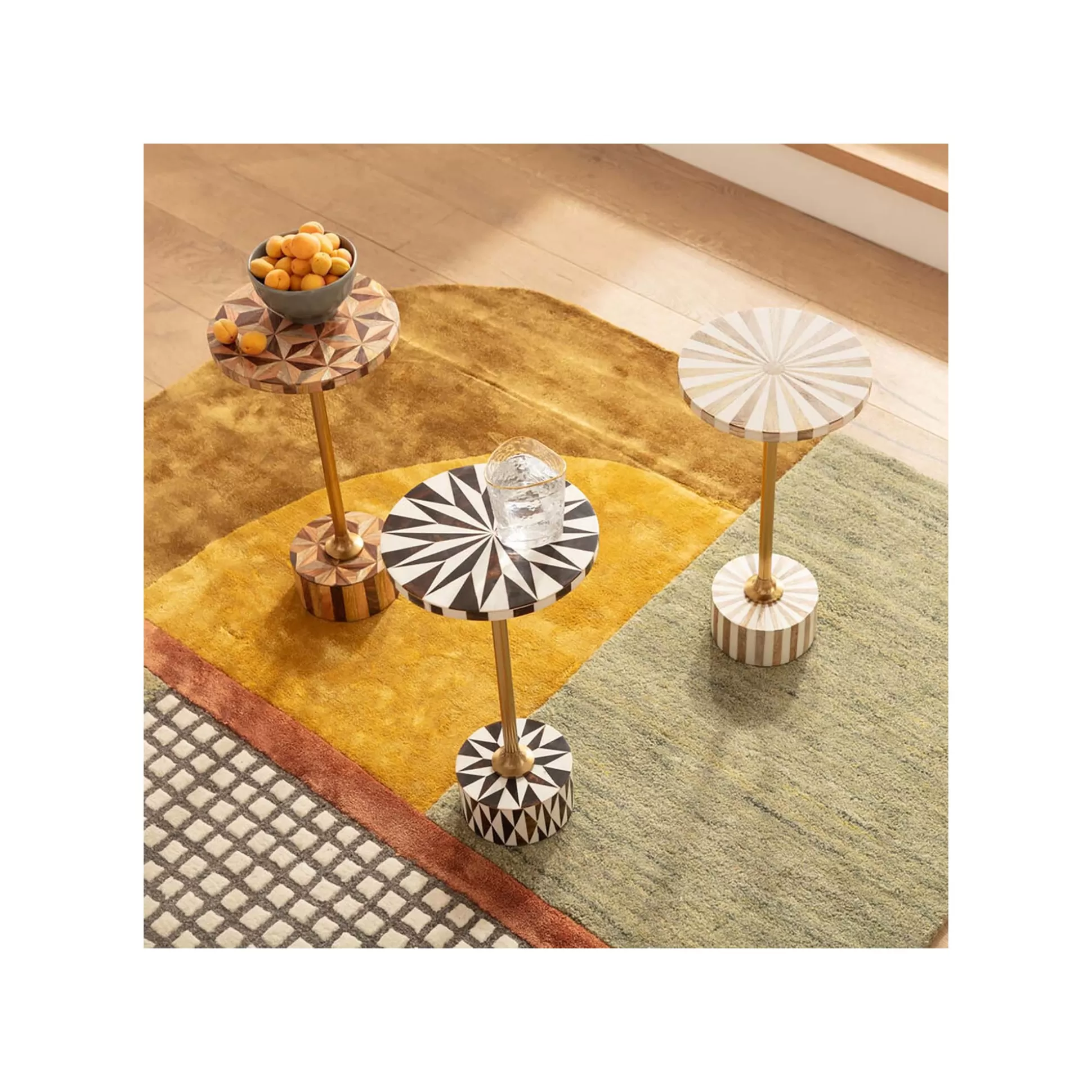 Table D'appoint Domero Star 25cm Marron Et Blanche ^KARE Design Discount