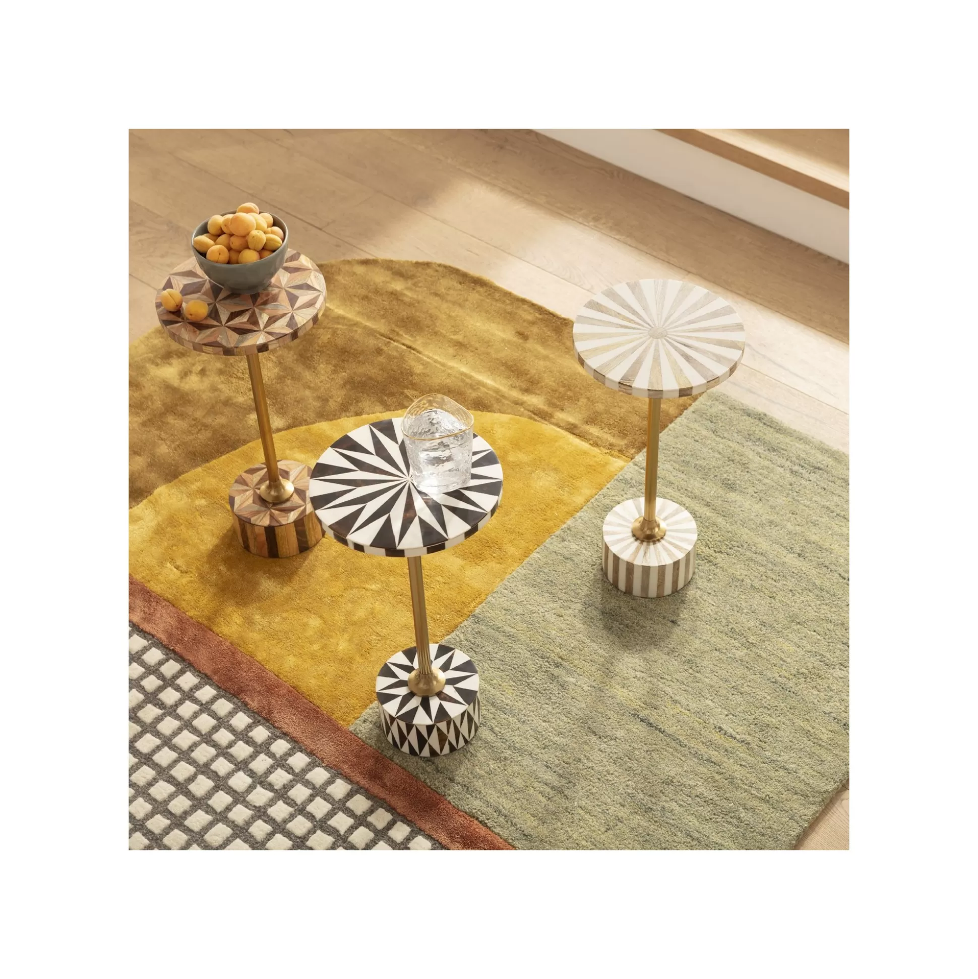 Table D'appoint Domero Star 40cm Marron Et Blanche ^KARE Design Best